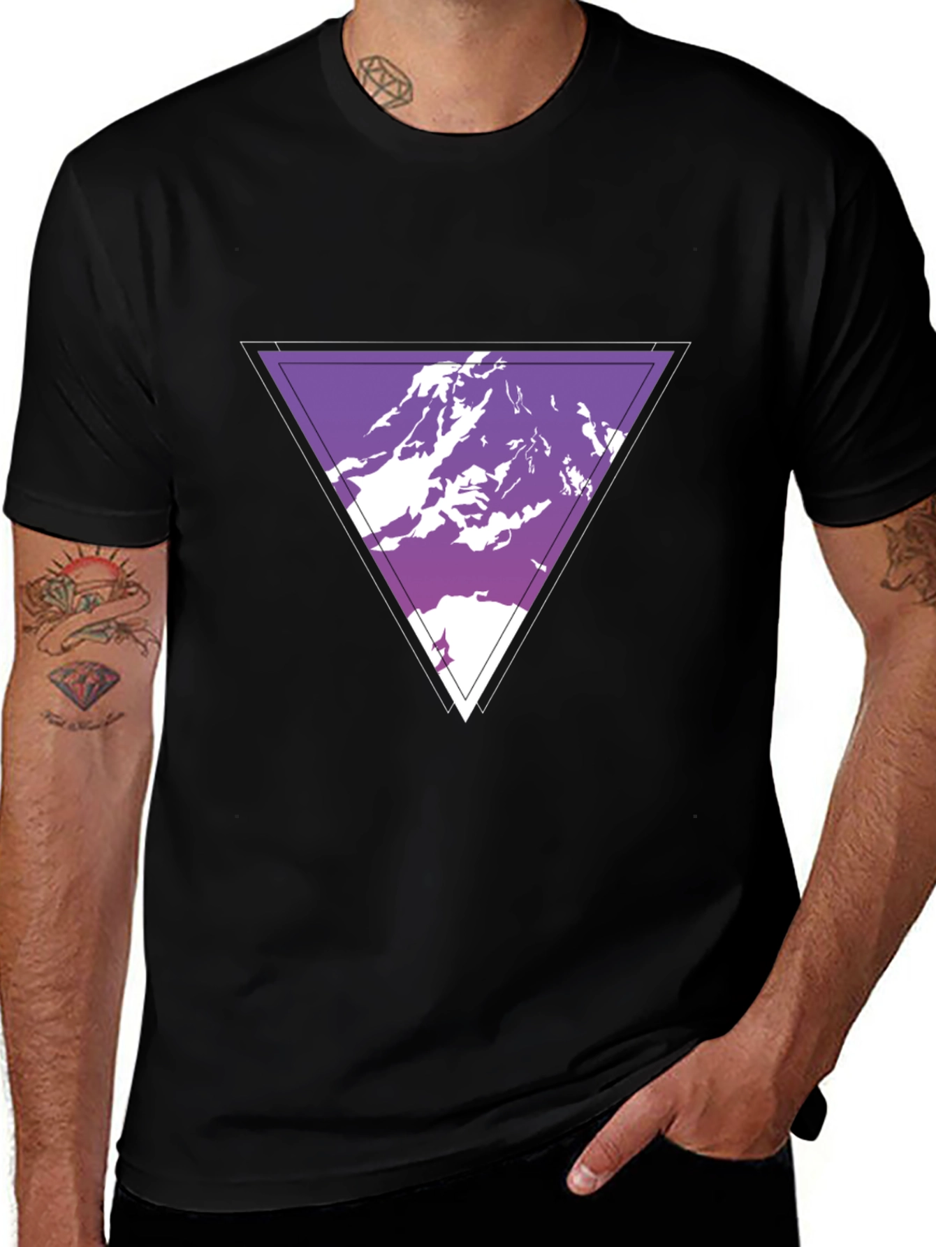 Variant 17 of Geometric Mountain Graphic Tee - Cool Casual Style