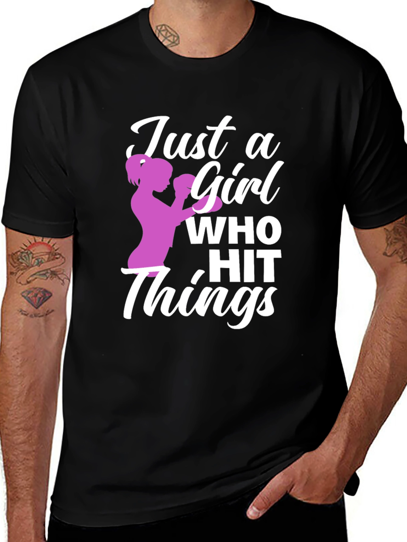 Variant 9 of Just a Girl Who Hit Things Graphic T-Shirt