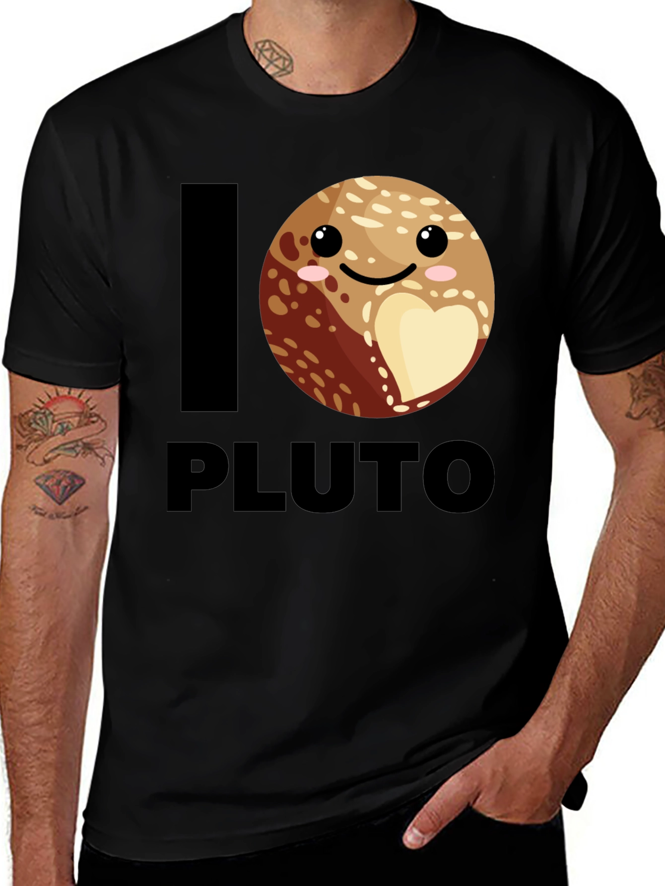 I Heart Pluto T-Shirt - Black Cotton Tee