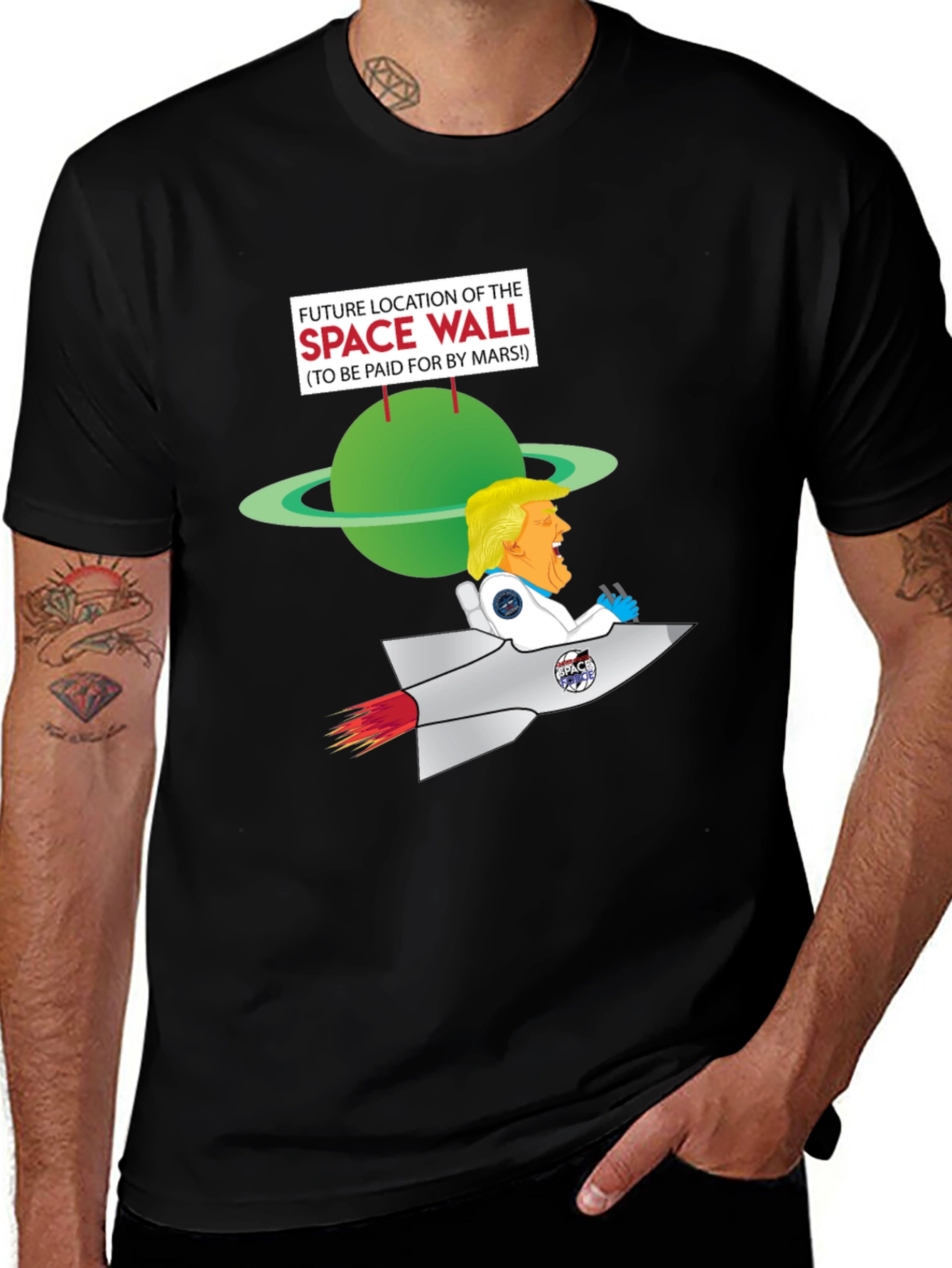 Variant 29 of Future Space Wall T-Shirt: Trump Rocket to Mars
