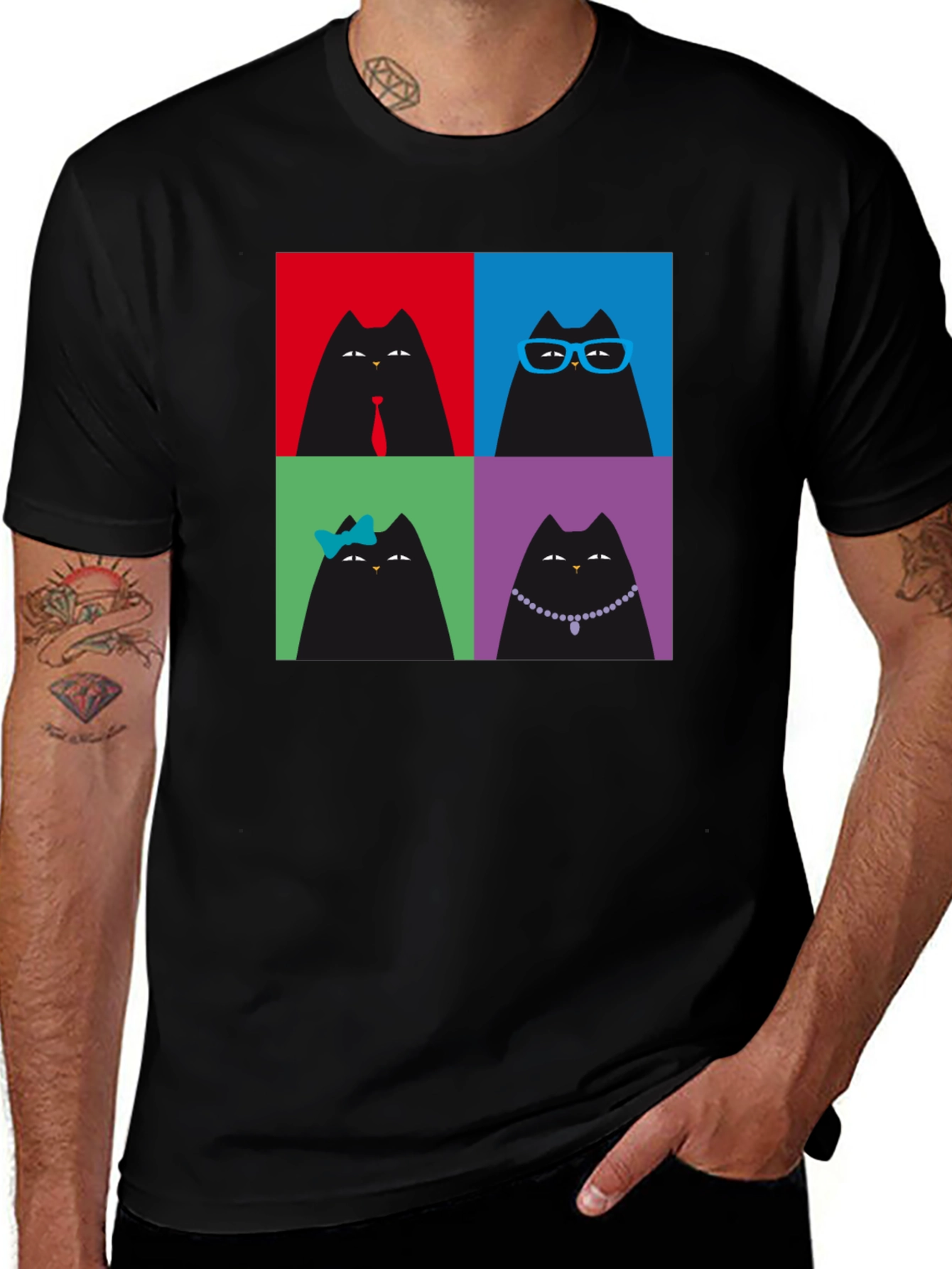 Variant 19 of Trendy Cat Pop Art T-Shirt