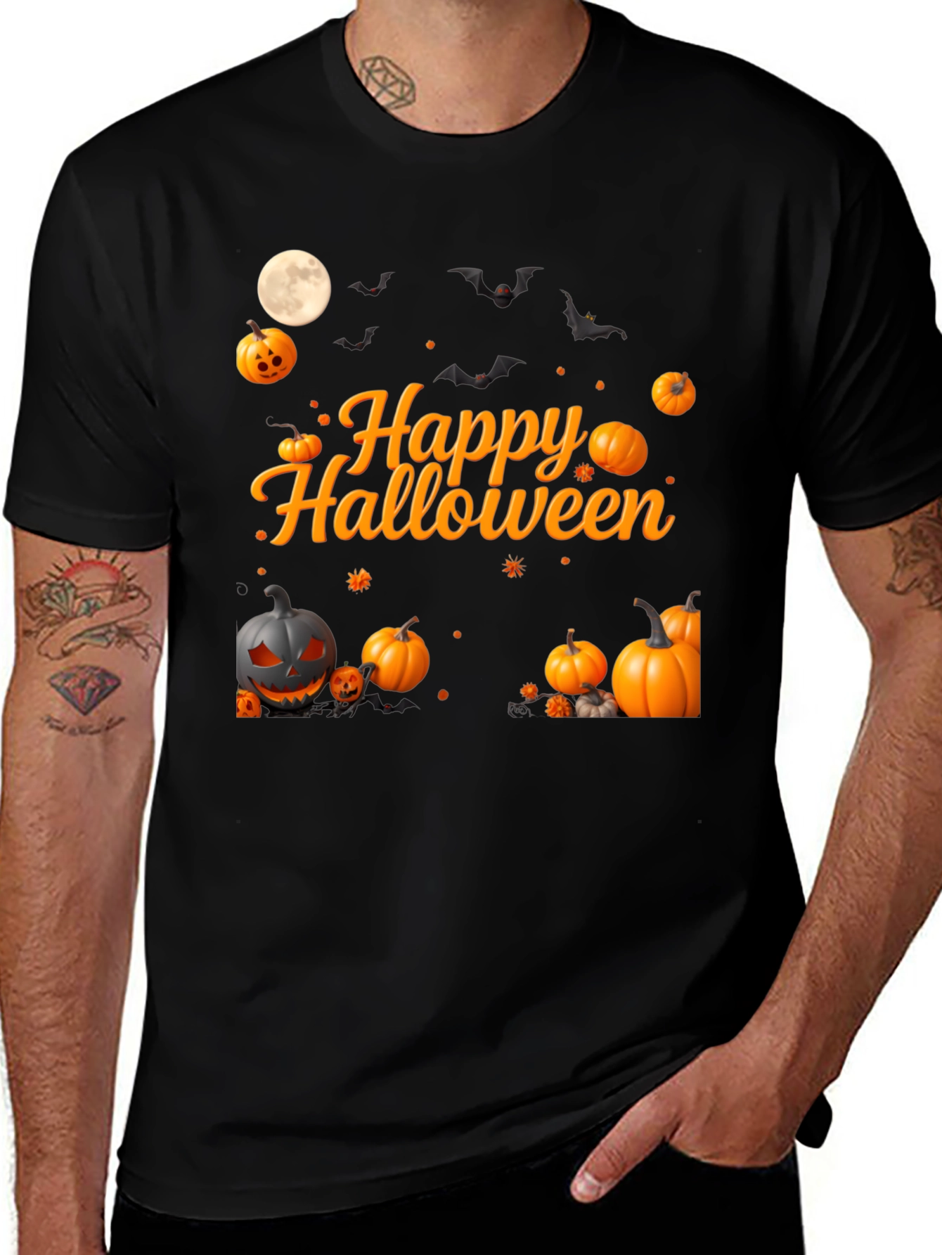 Happy Halloween Pumpkin Bats T-Shirt