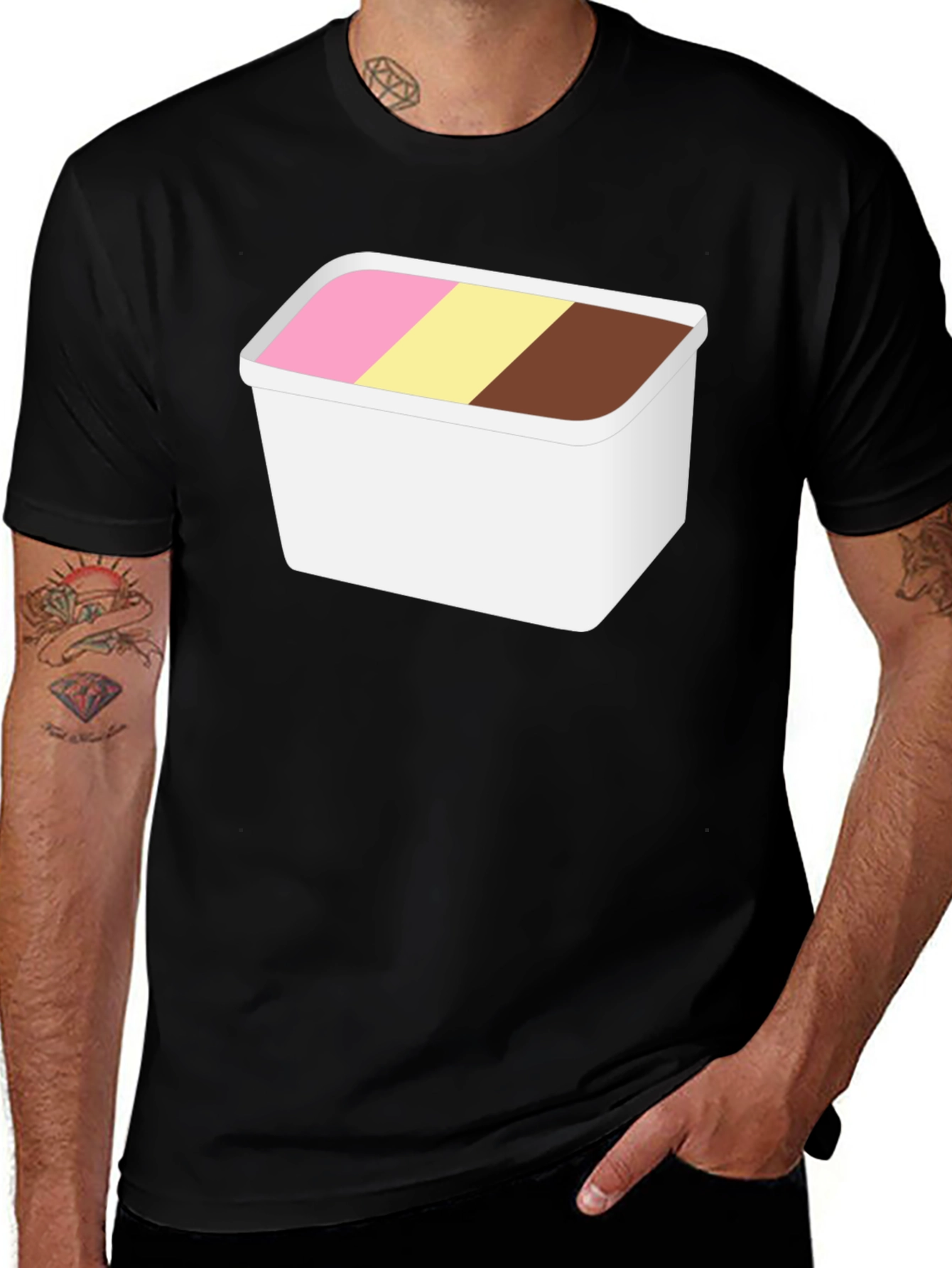 Variant 2 of Neapolitan Ice Cream Graphic Tee - Funny Food Shirt