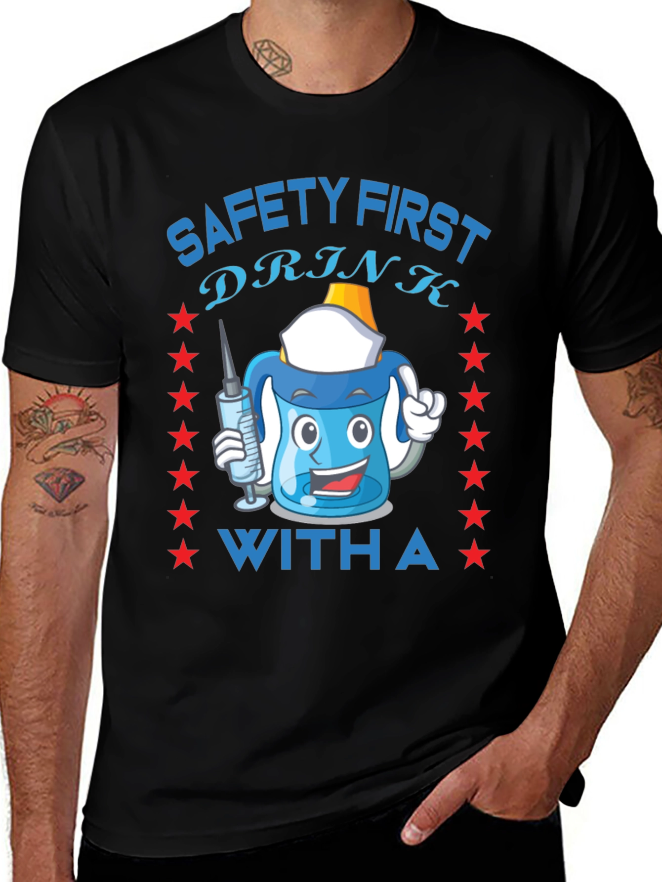 Variant 8 of Safety First Funny Drinking T-Shirt