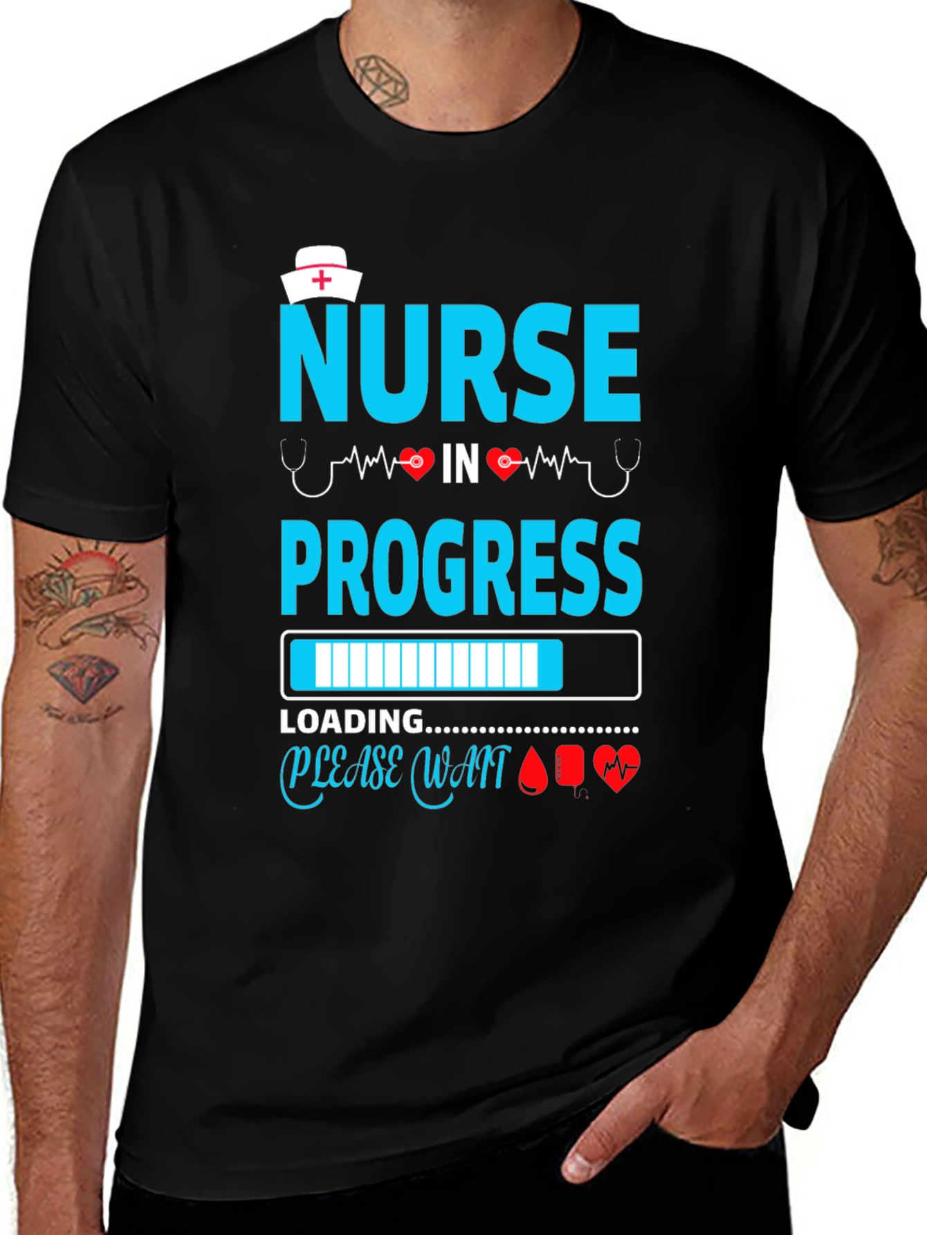 Variant 19 of Nurse In Progress Loading Please Wait T-Shirt
