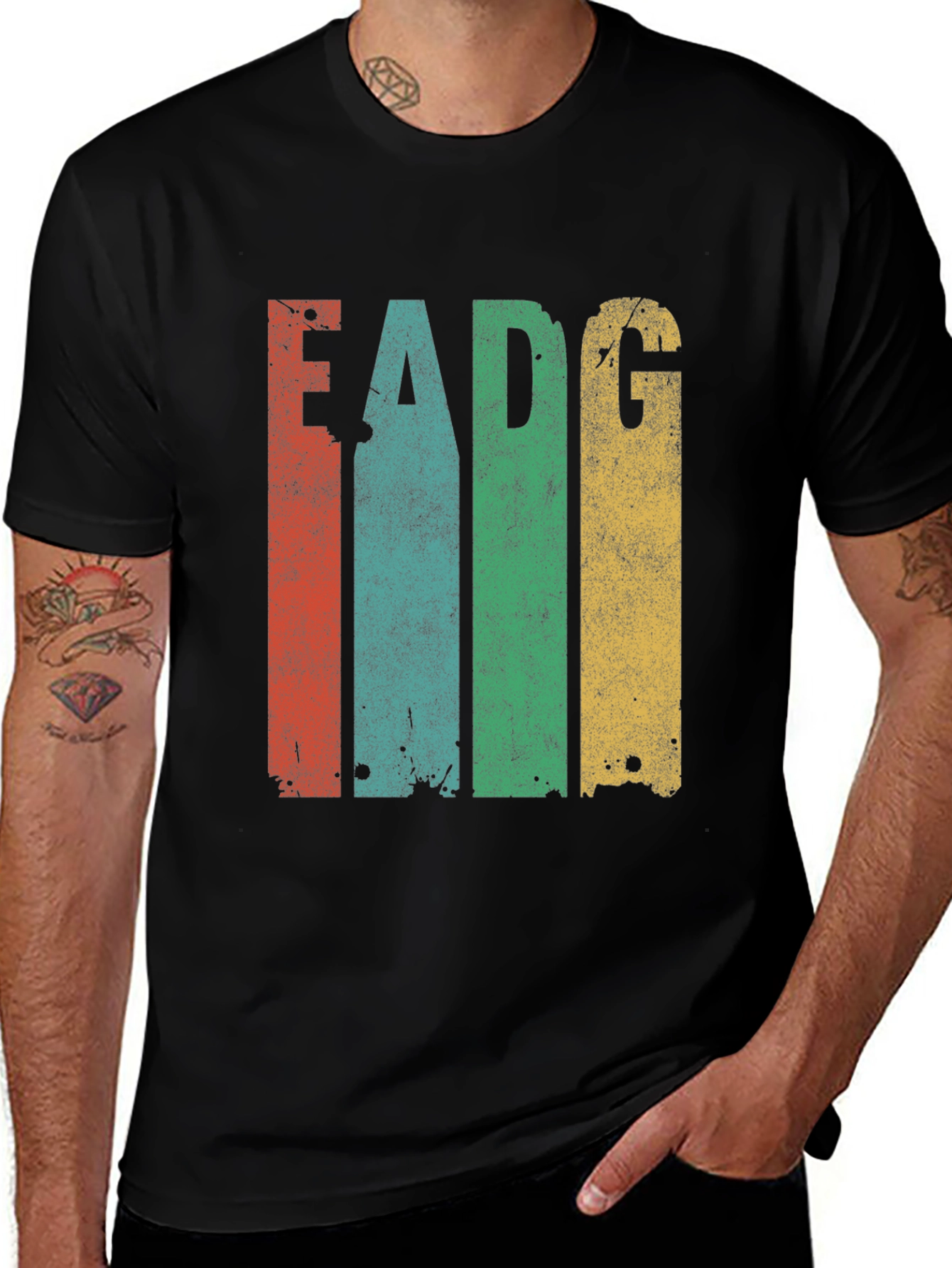 Variant 9 of Retro EADG Guitar Tuning T-Shirt - Musician Tee