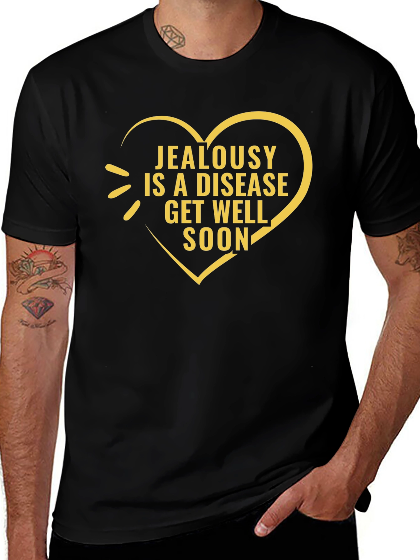 Jealousy Is a Disease Black Graphic T-Shirt