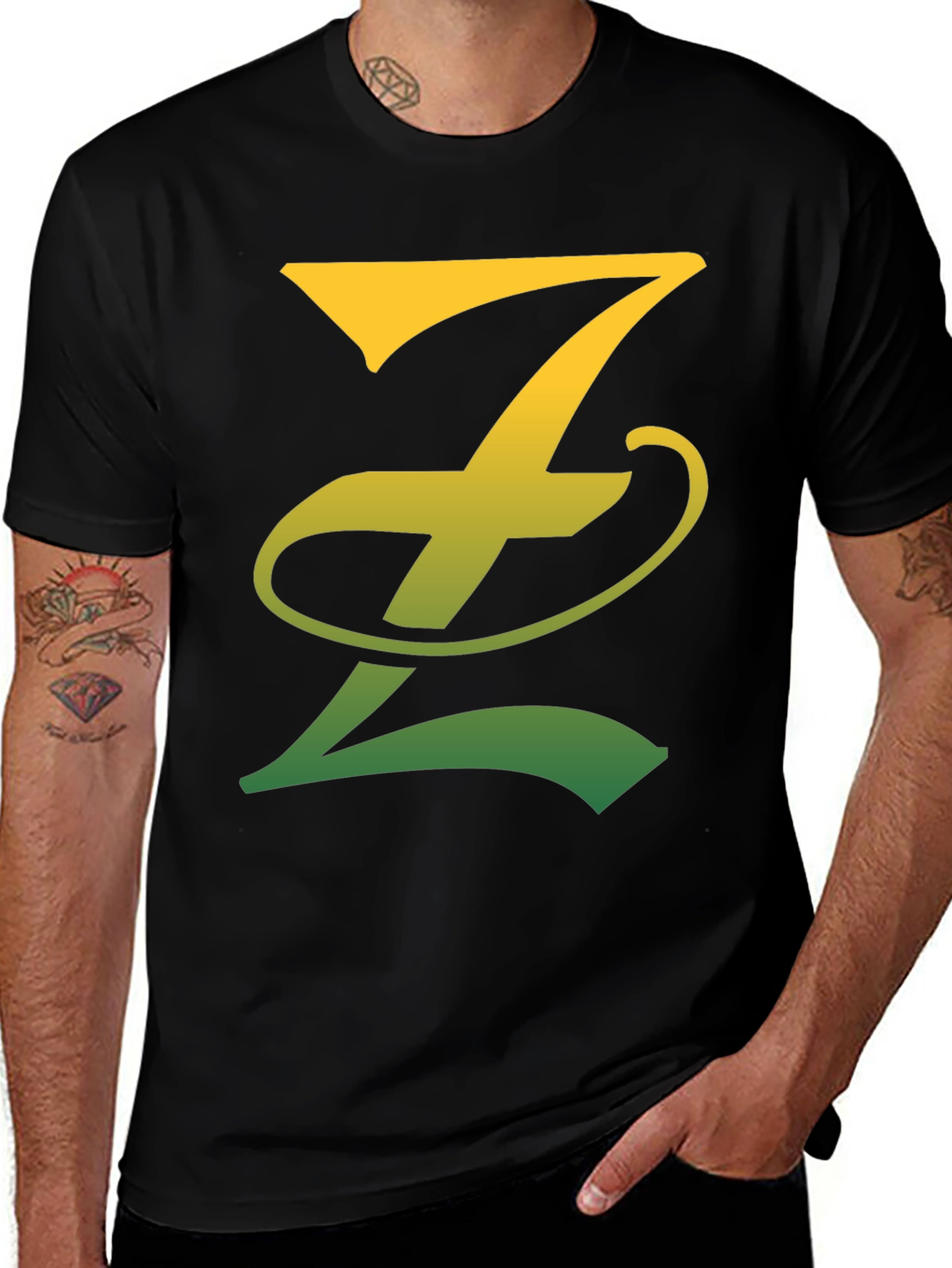 Variant 22 of Gradient Z Letter Tee - Stylish Black T-Shirt