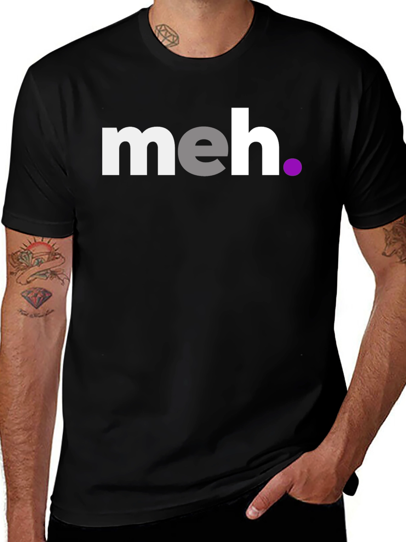 Variant 5 of Meh Graphic Tee - Casual Black T-Shirt