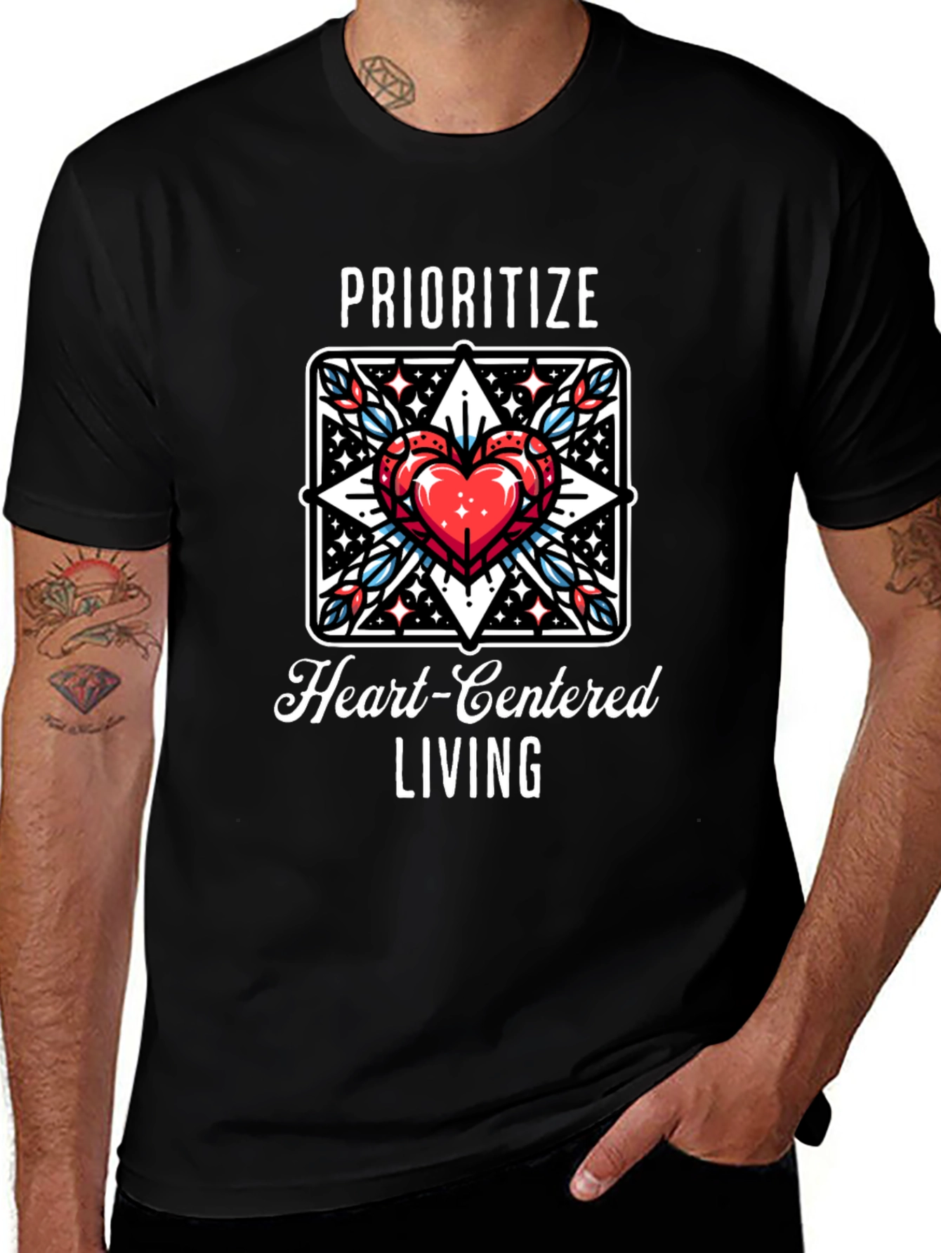 Variant 21 of Prioritize Heart-Centered Living Graphic Tee