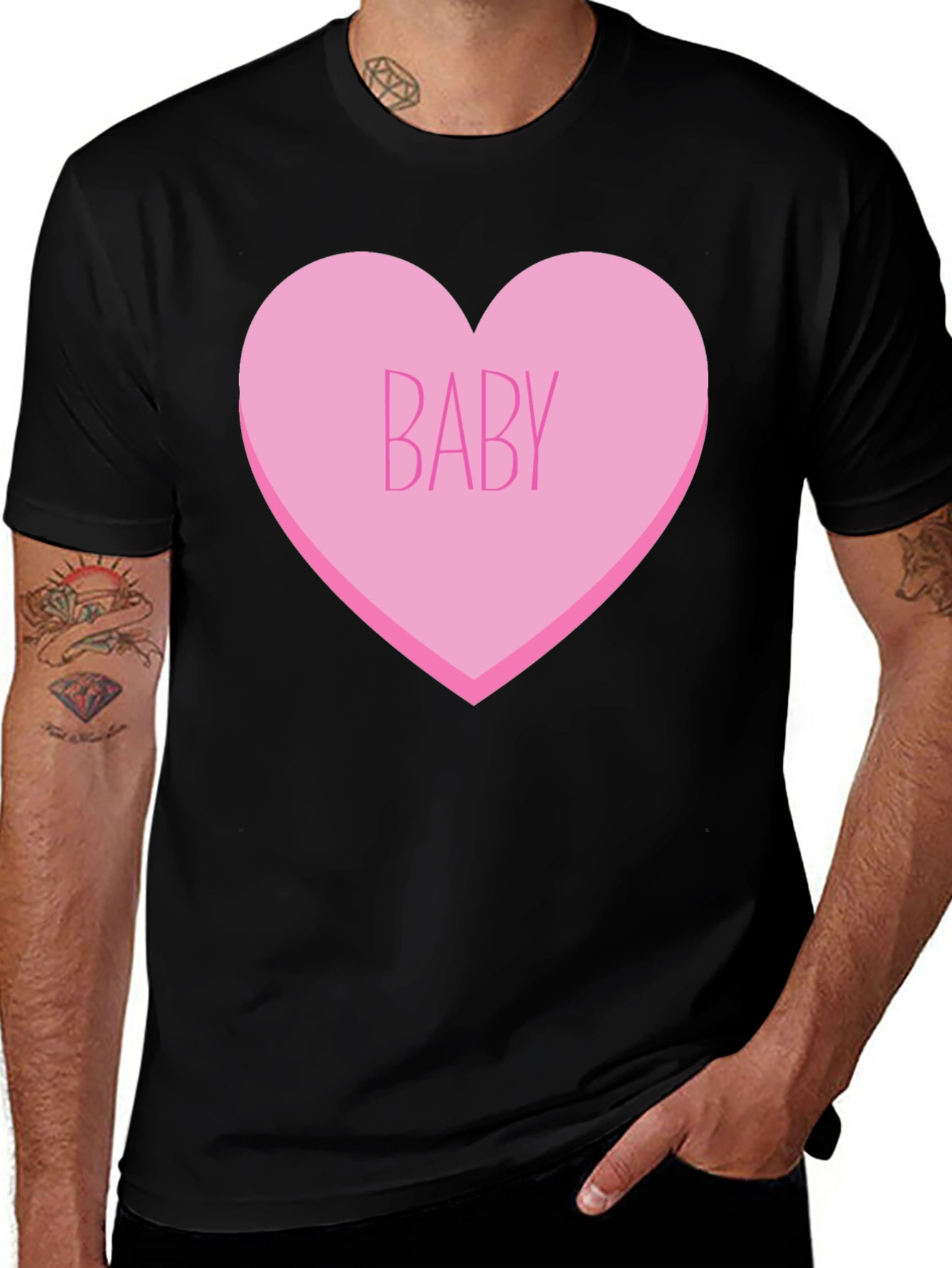 Baby Heart Graphic Tee - Black