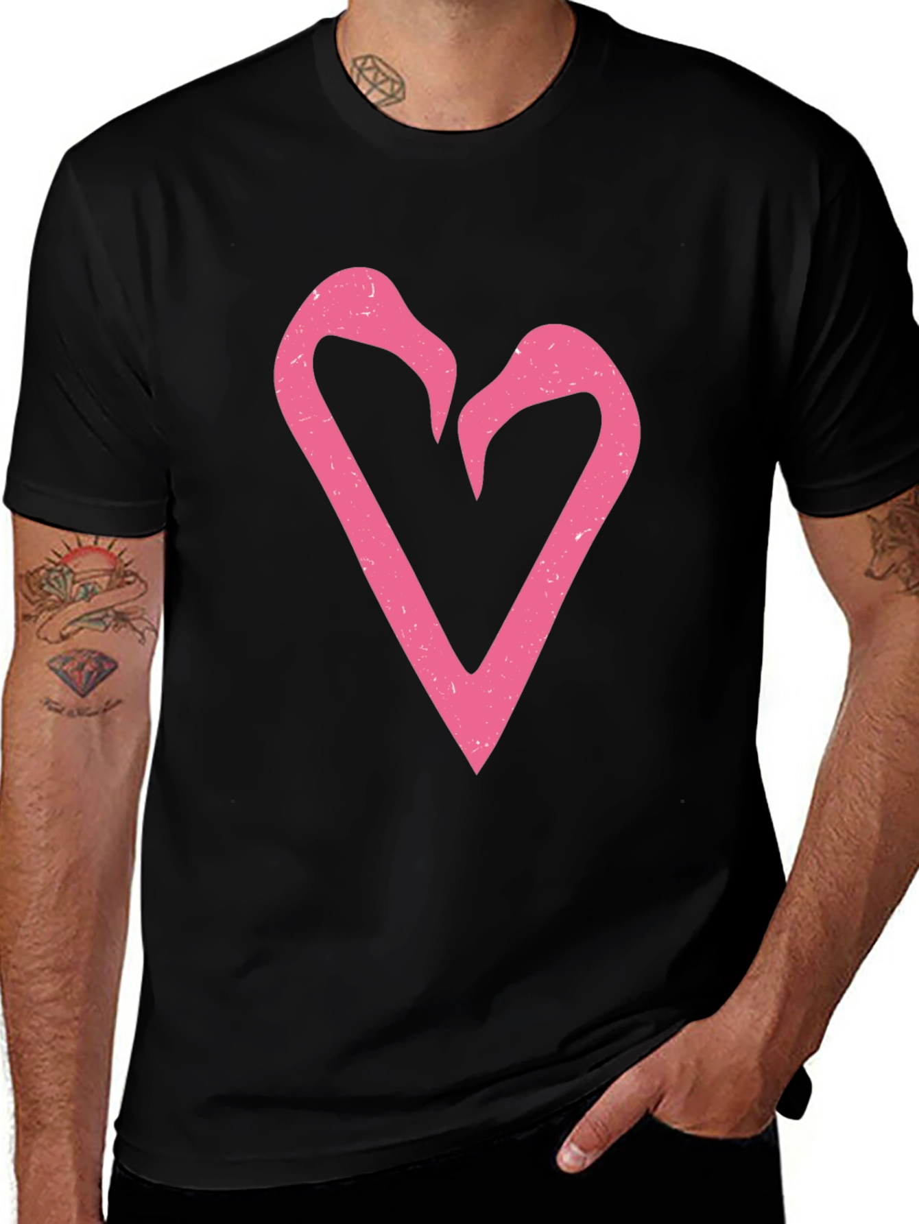 Variant 30 of Pink Flamingo Heart Graphic T-Shirt