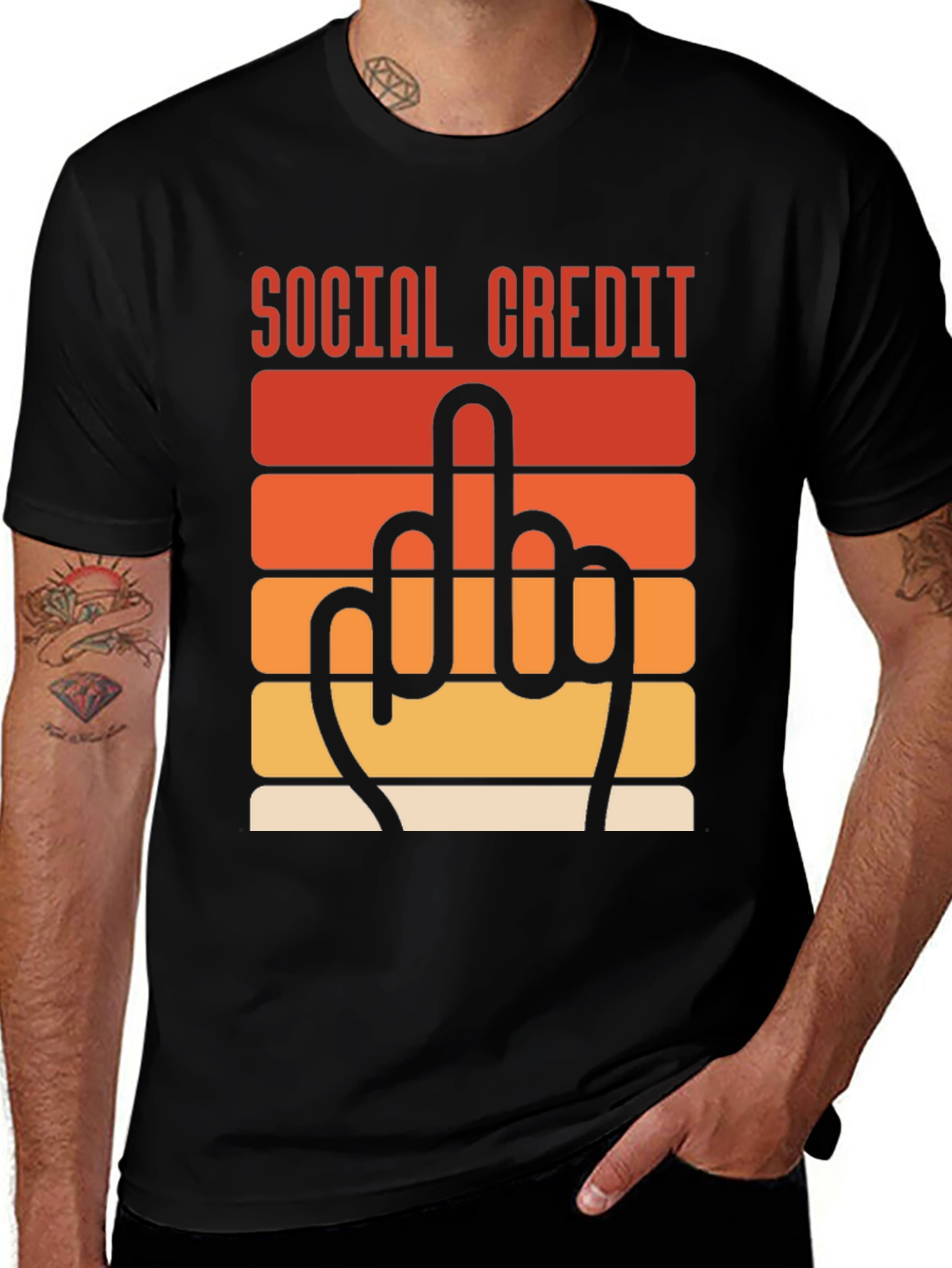 Social Credit Middle Finger T-Shirt