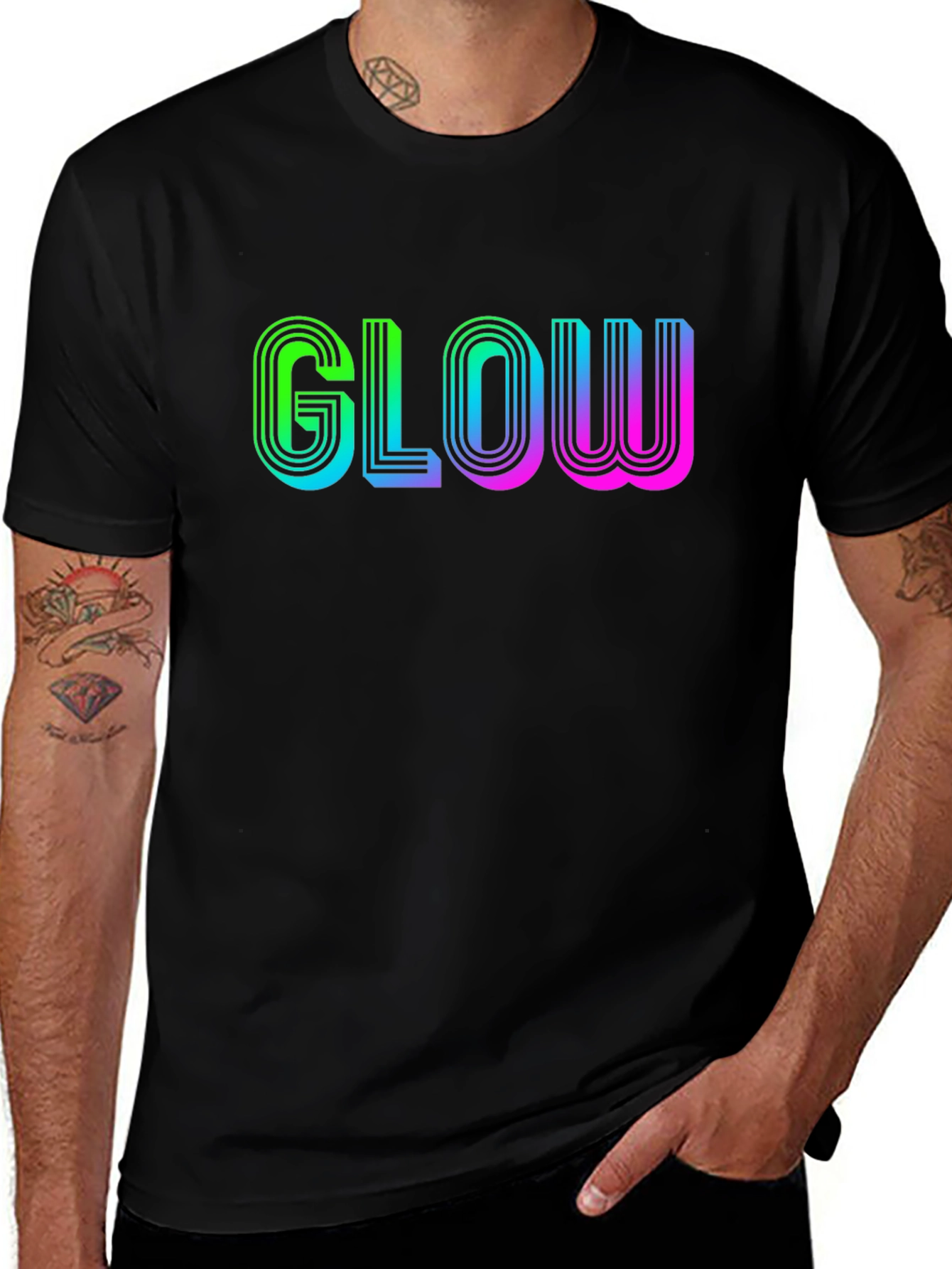Variant 19 of Glow Rainbow Graphic T-Shirt - Trendy Fun Tee