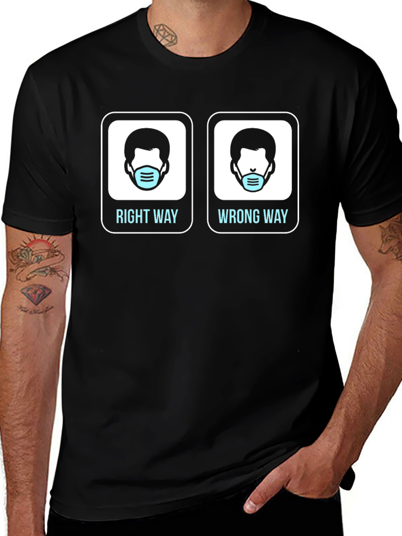 Variant 19 of Right Way Wrong Way Mask T-Shirt