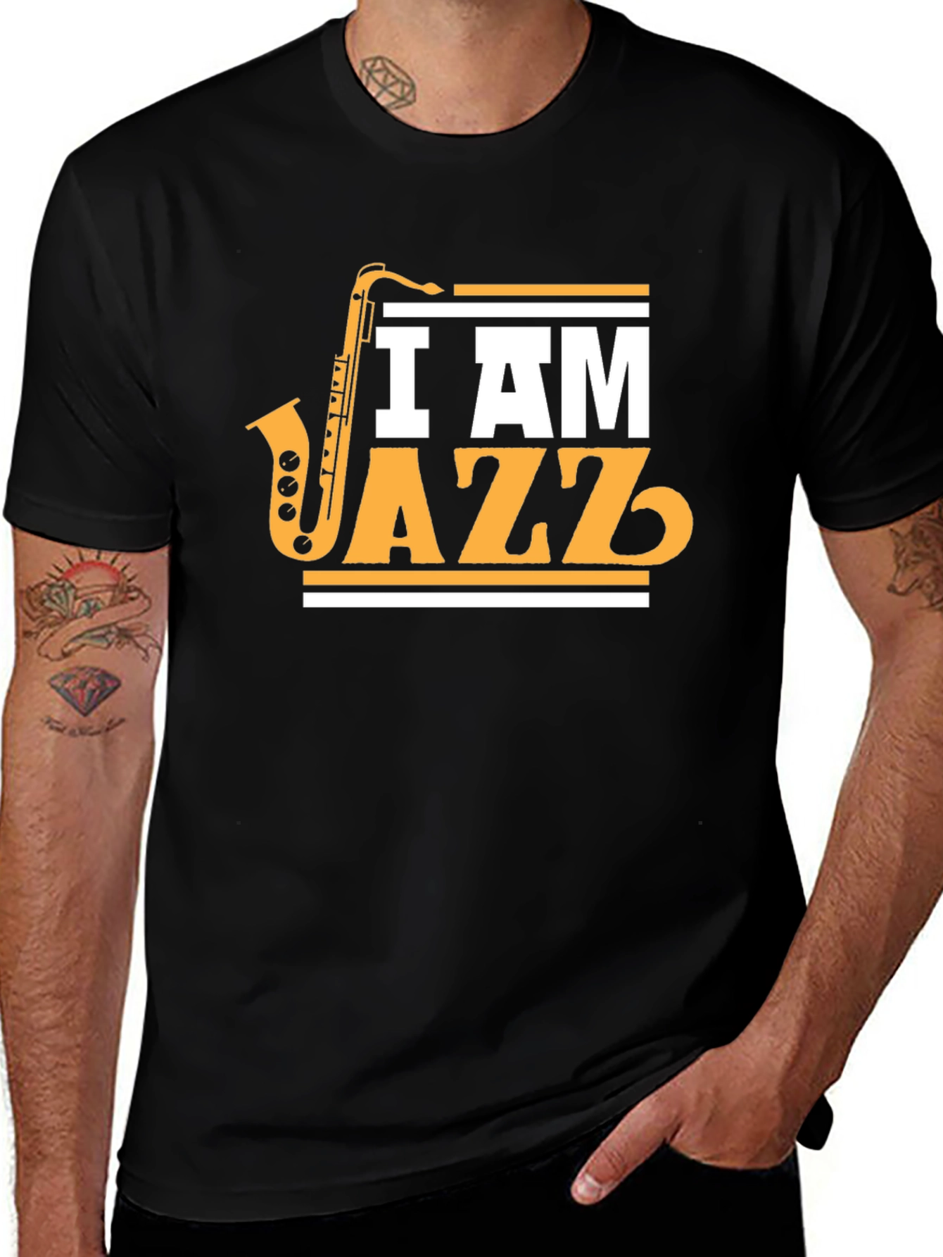 Variant 18 of I Am Jazz T-Shirt - Saxophone Music Tee