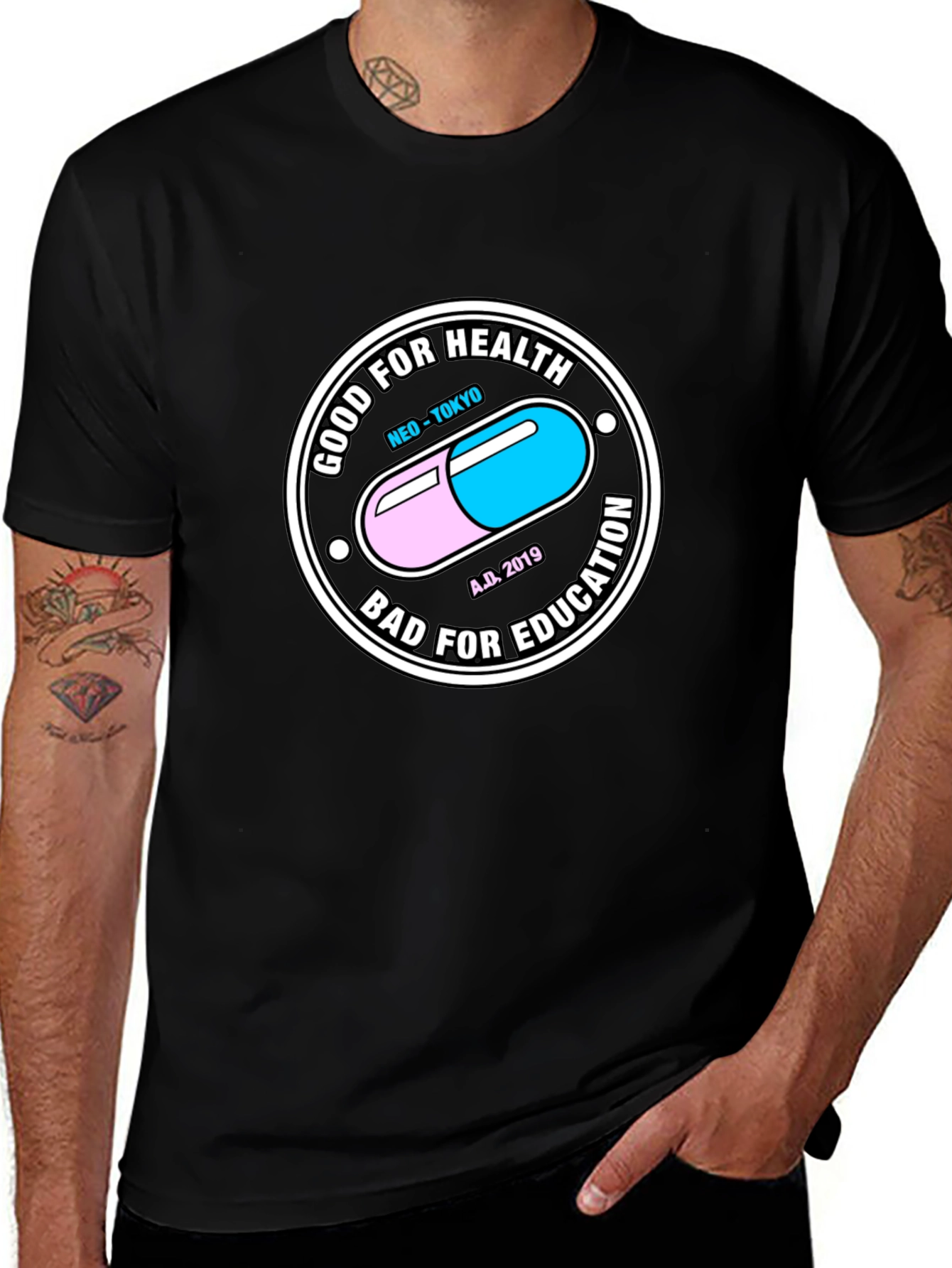 Akira Inspired T-Shirt - Good For Health, Bad For Education