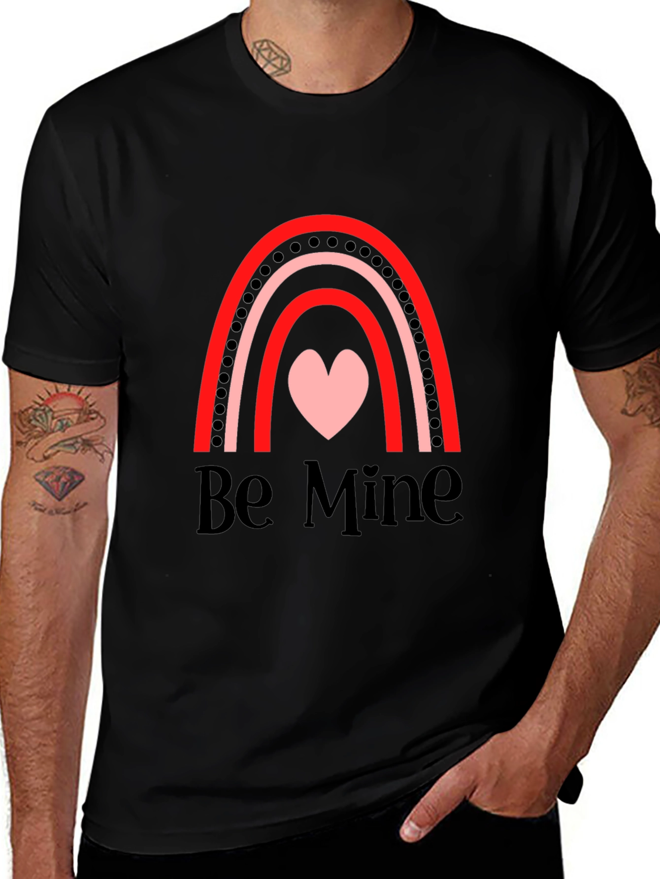 Be Mine Valentine's Day Rainbow Heart T-Shirt