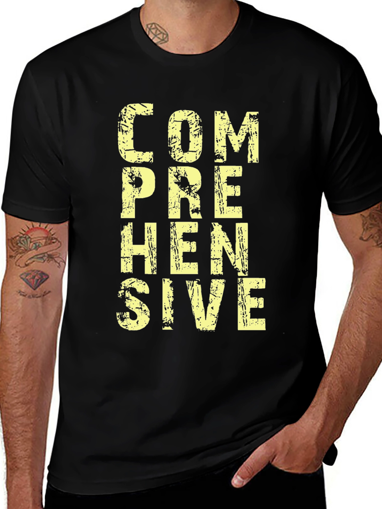 Variant 14 of Comprehensive Graphic T-Shirt - Mens Black Cotton Tee