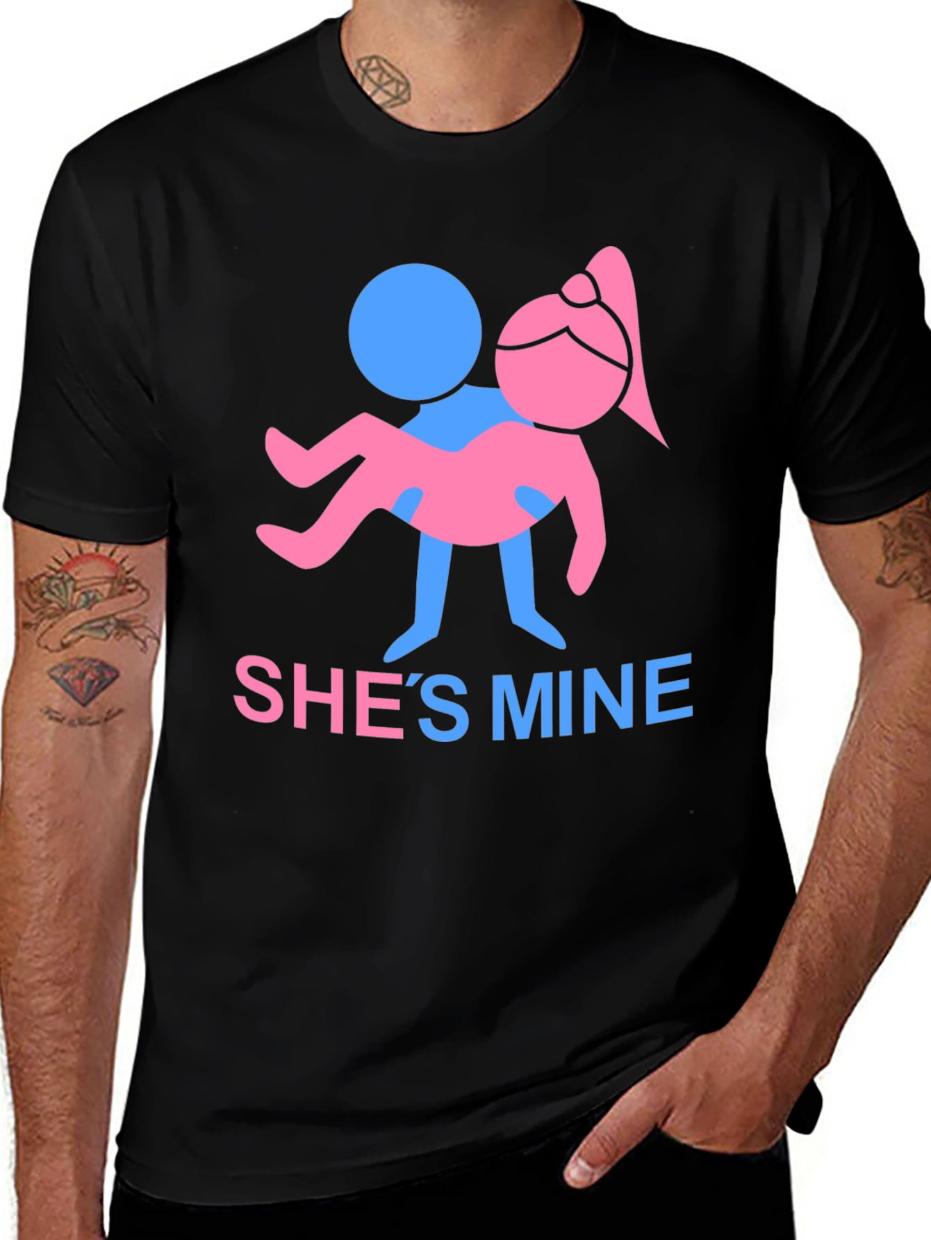 Variant 25 of She's Mine Graphic Tee - Funny Couple T-Shirt