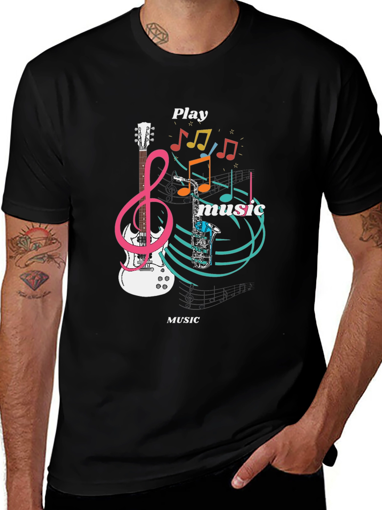Variant 3 of Play Music Graphic T-Shirt