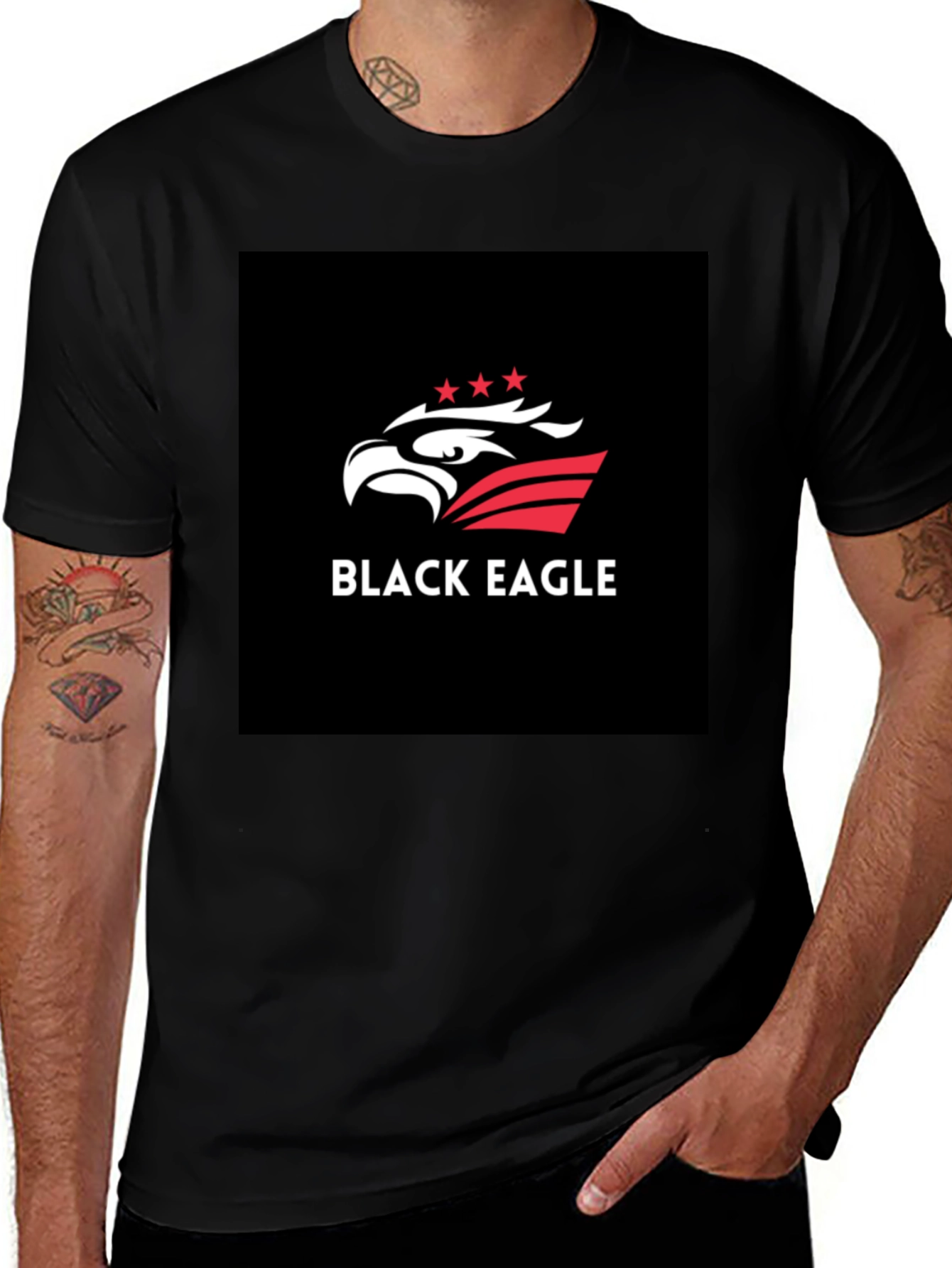 Variant 20 of Black Eagle Graphic Tee - Stylish Men's T-Shirt