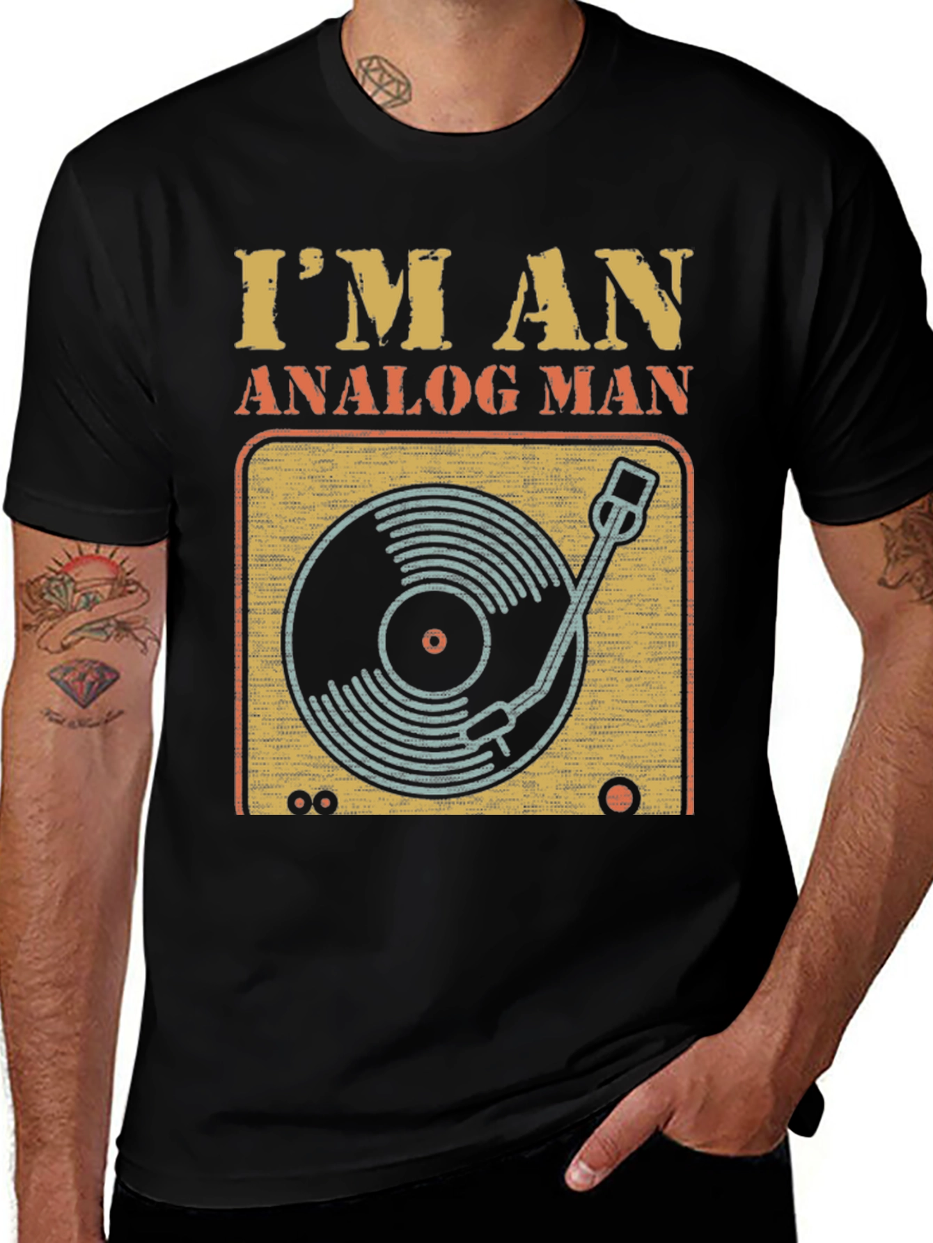 Variant 9 of I'm An Analog Man T-Shirt Retro Vinyl Record Player Tee