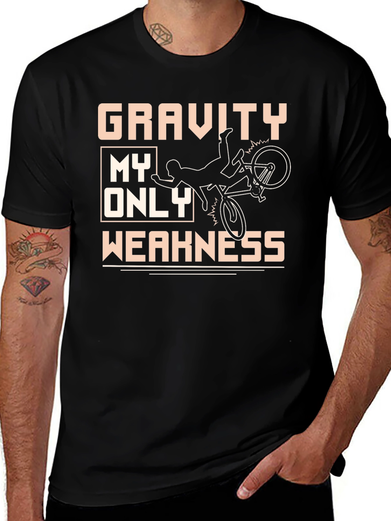 Variant 26 of Gravity My Only Weakness Funny Biker T-Shirt