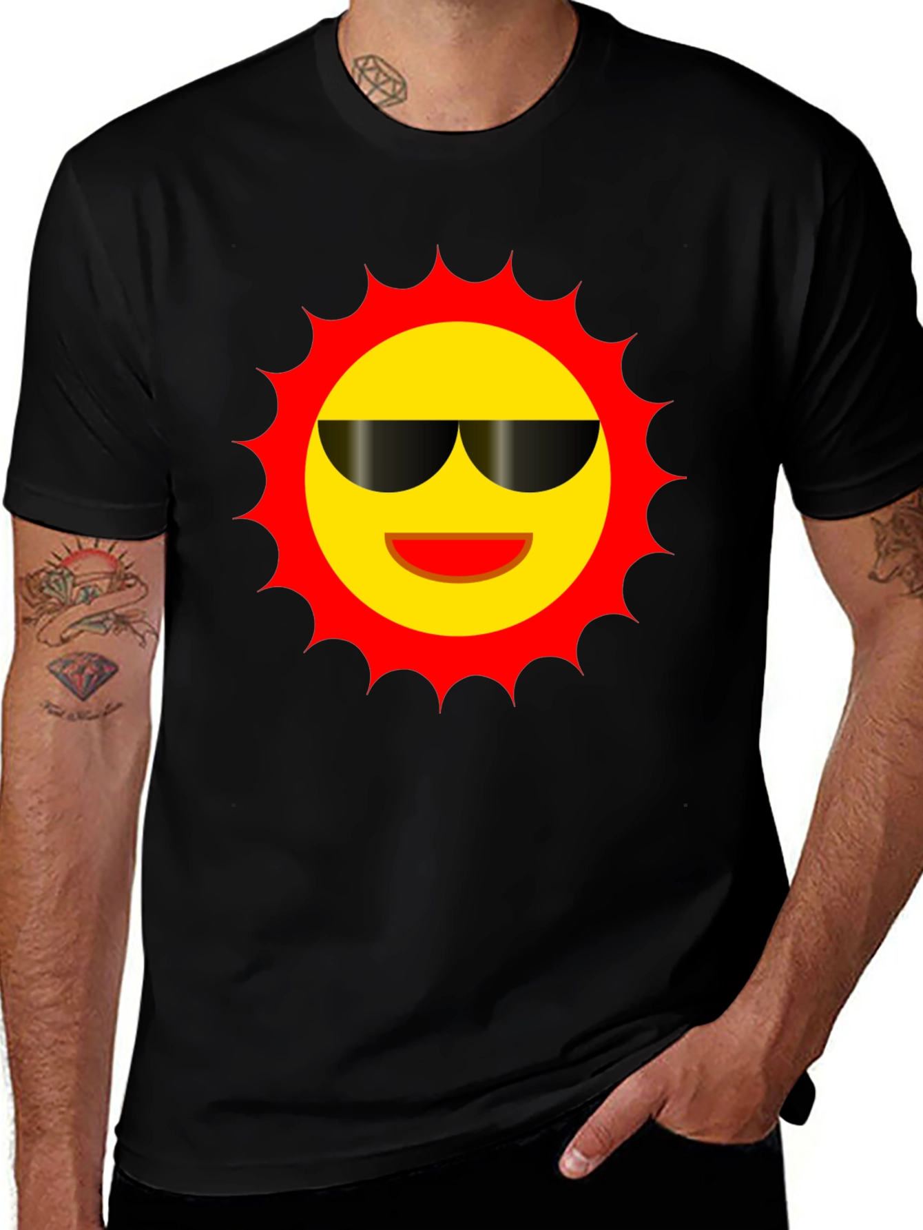 Variant 24 of Cool Sun Graphic Tee - Black Cotton T-Shirt