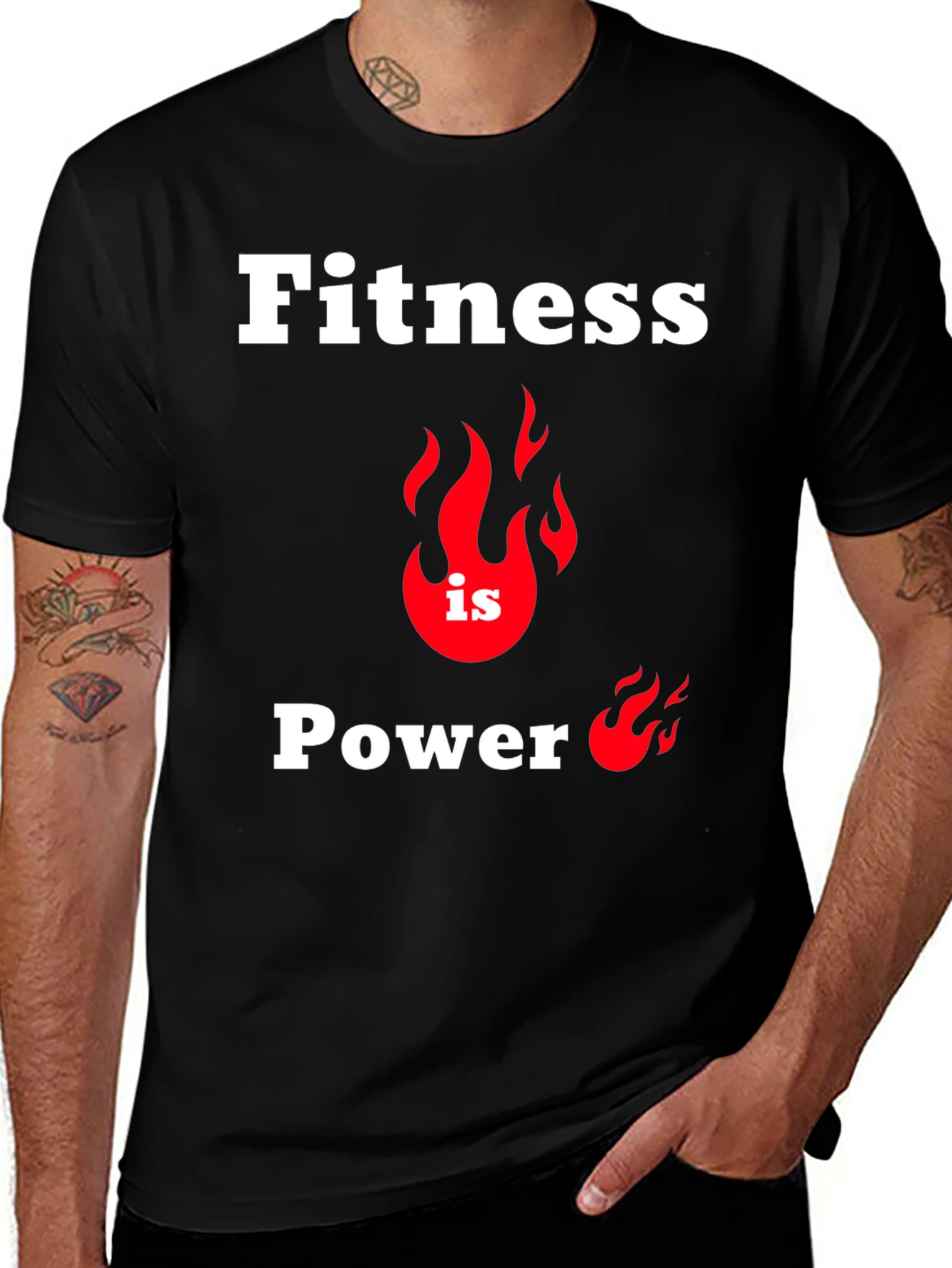 Variant 7 of Fitness Is Power T-Shirt Gym Workout Tee