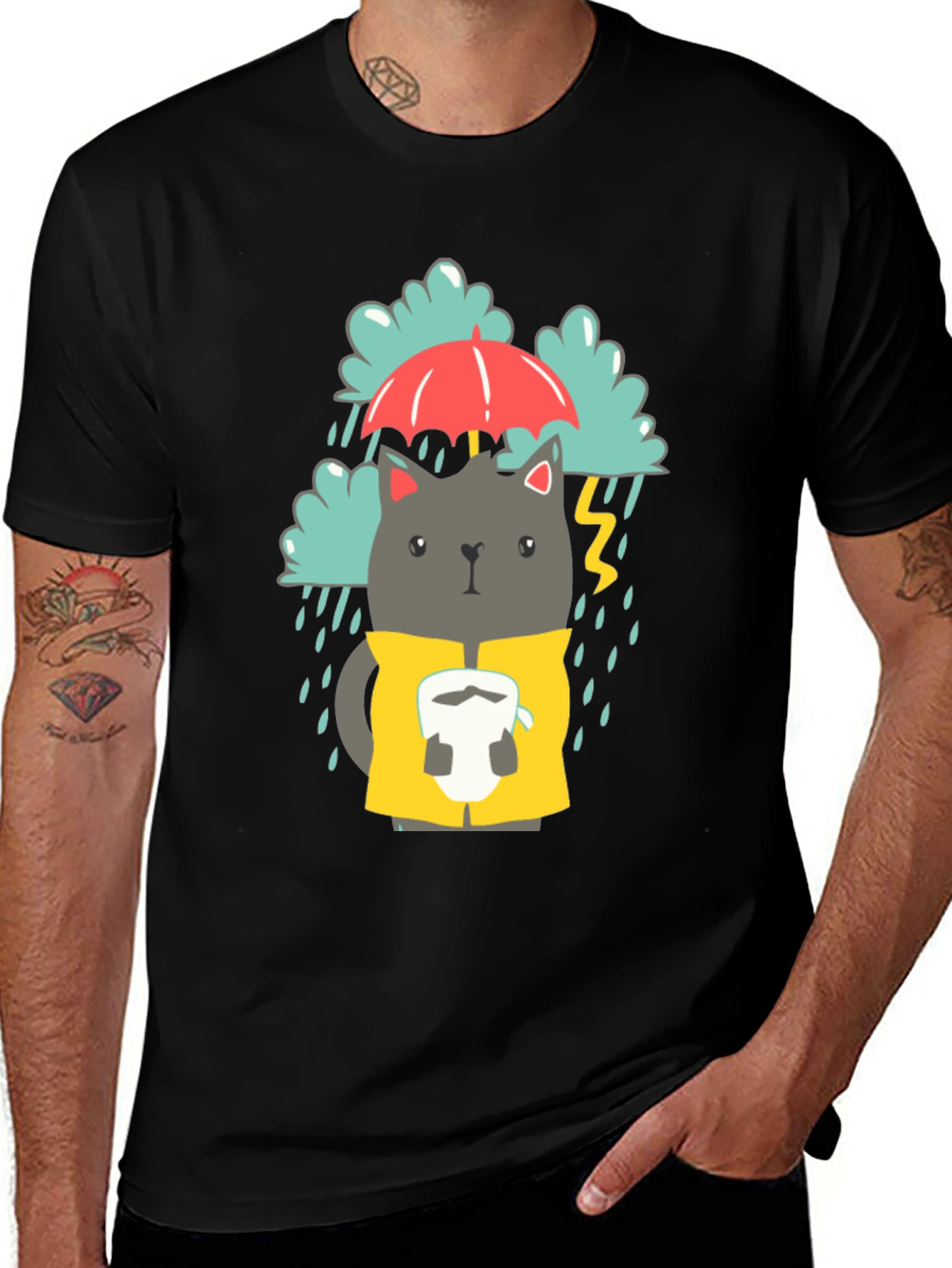 Variant 13 of Rainy Day Cat T-Shirt - Cute & Comfy
