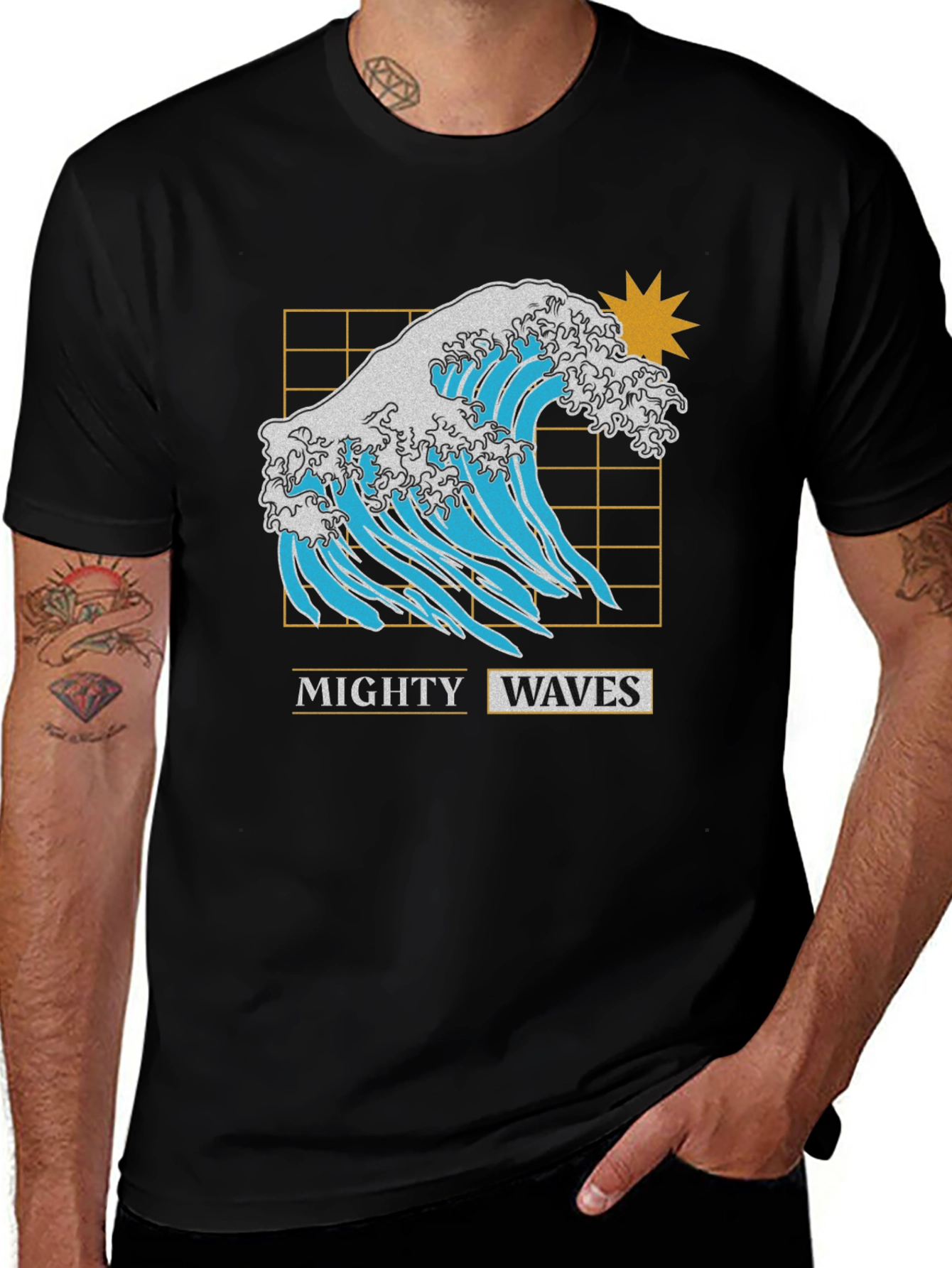 Variant 30 of Mighty Waves Graphic Tee - Retro Style