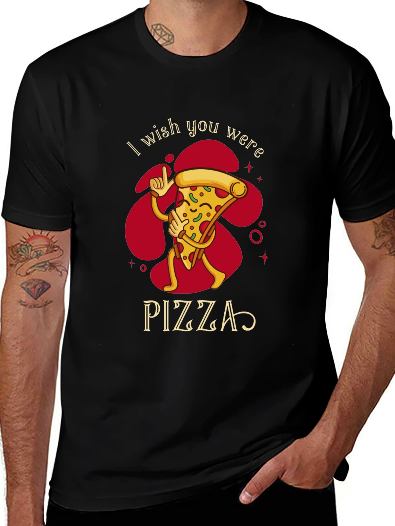 Variant 19 of I Wish You Were Pizza Funny Graphic T-Shirt