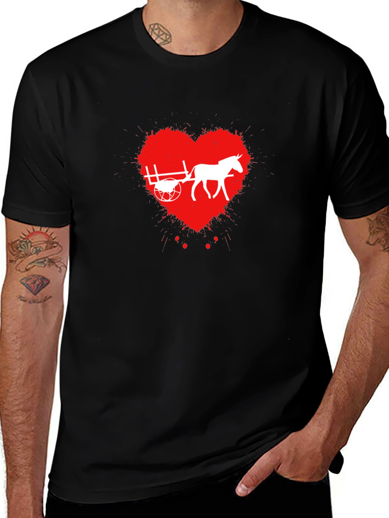 Variant 11 of Horse Cart Love Heart T-Shirt
