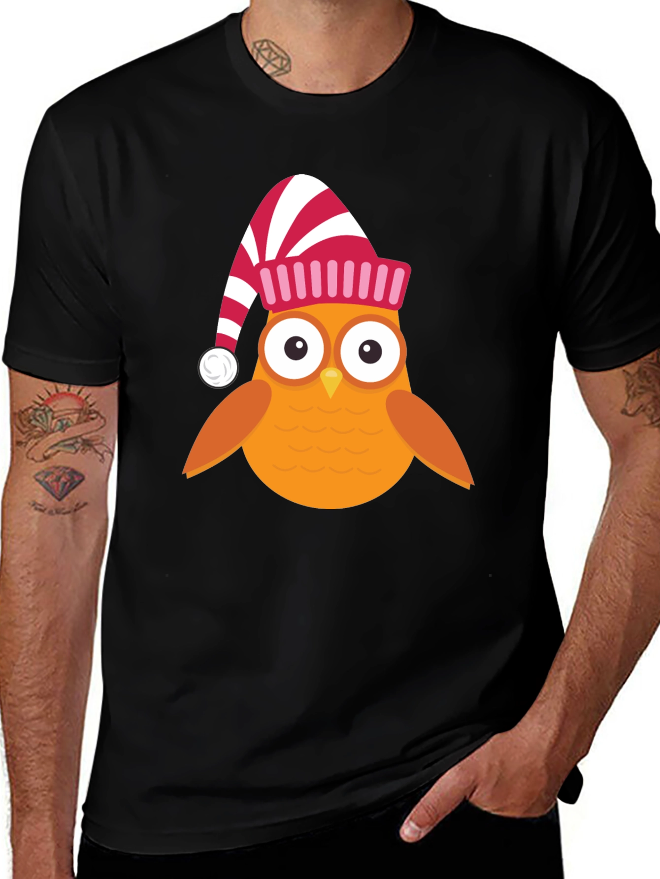 Variant 25 of Festive Owl T-Shirt - Holiday Cartoon Tee
