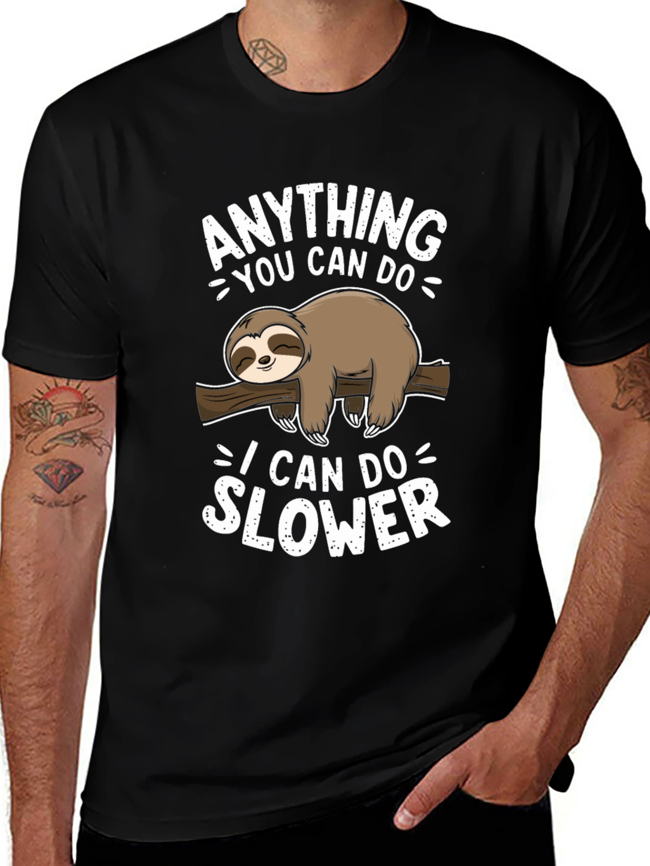 Sloth Graphic Tee - Anything You Can Do Slower
