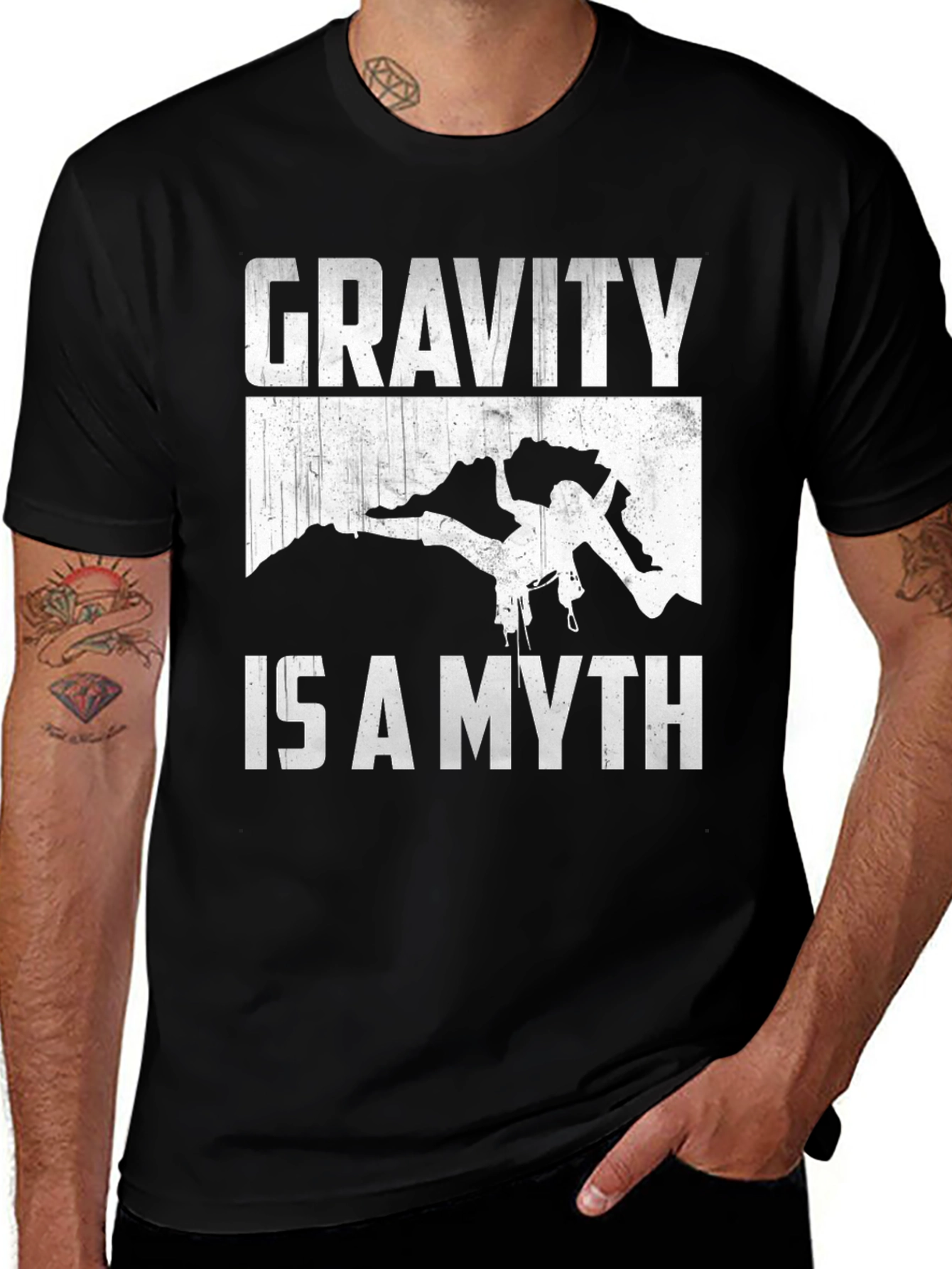 Variant 3 of Gravity is a Myth Rock Climbing T-Shirt