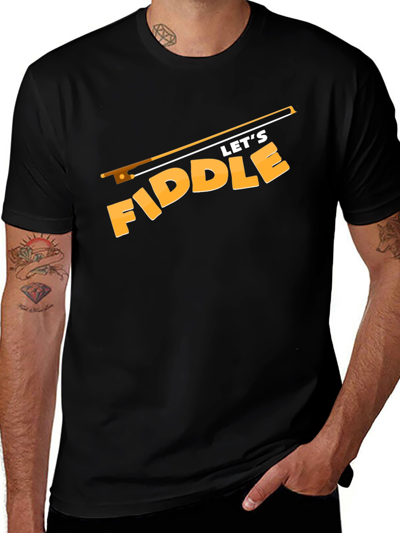 Variant 28 of Let's Fiddle T-Shirt - Black Graphic Tee