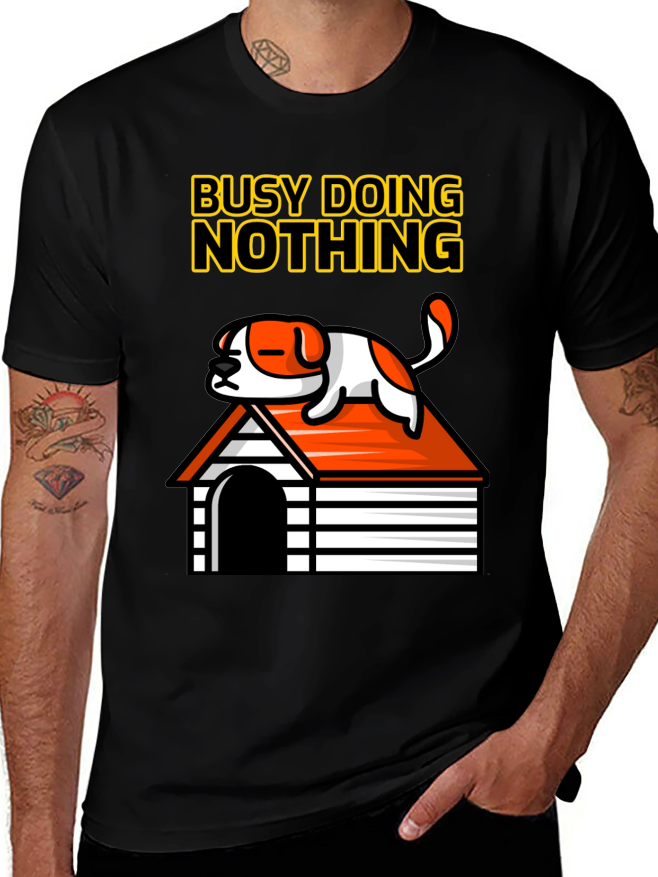 Busy Doing Nothing Dog Graphic Tee