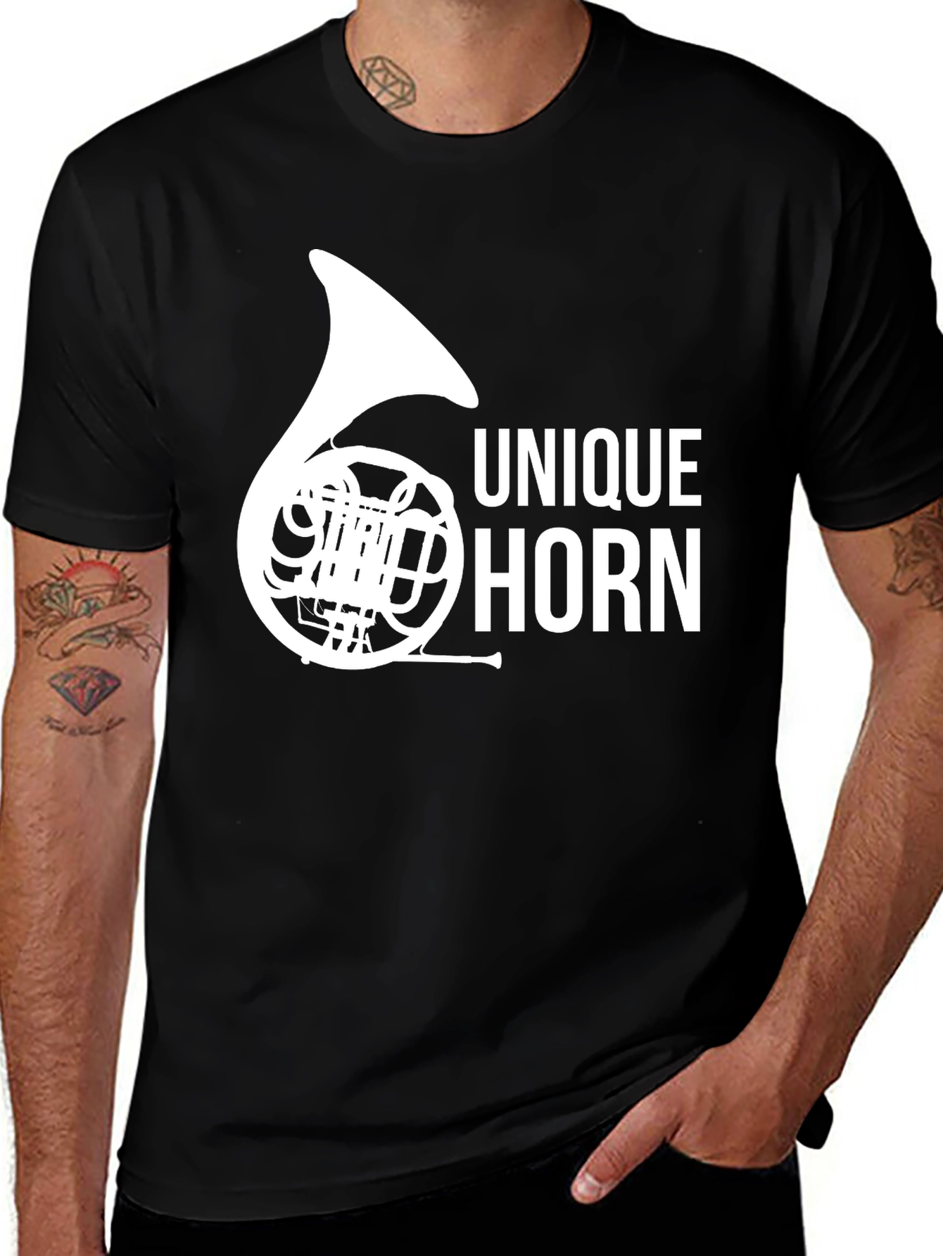 Variant 21 of Unique Horn Graphic Tee - Music Lover T-Shirt