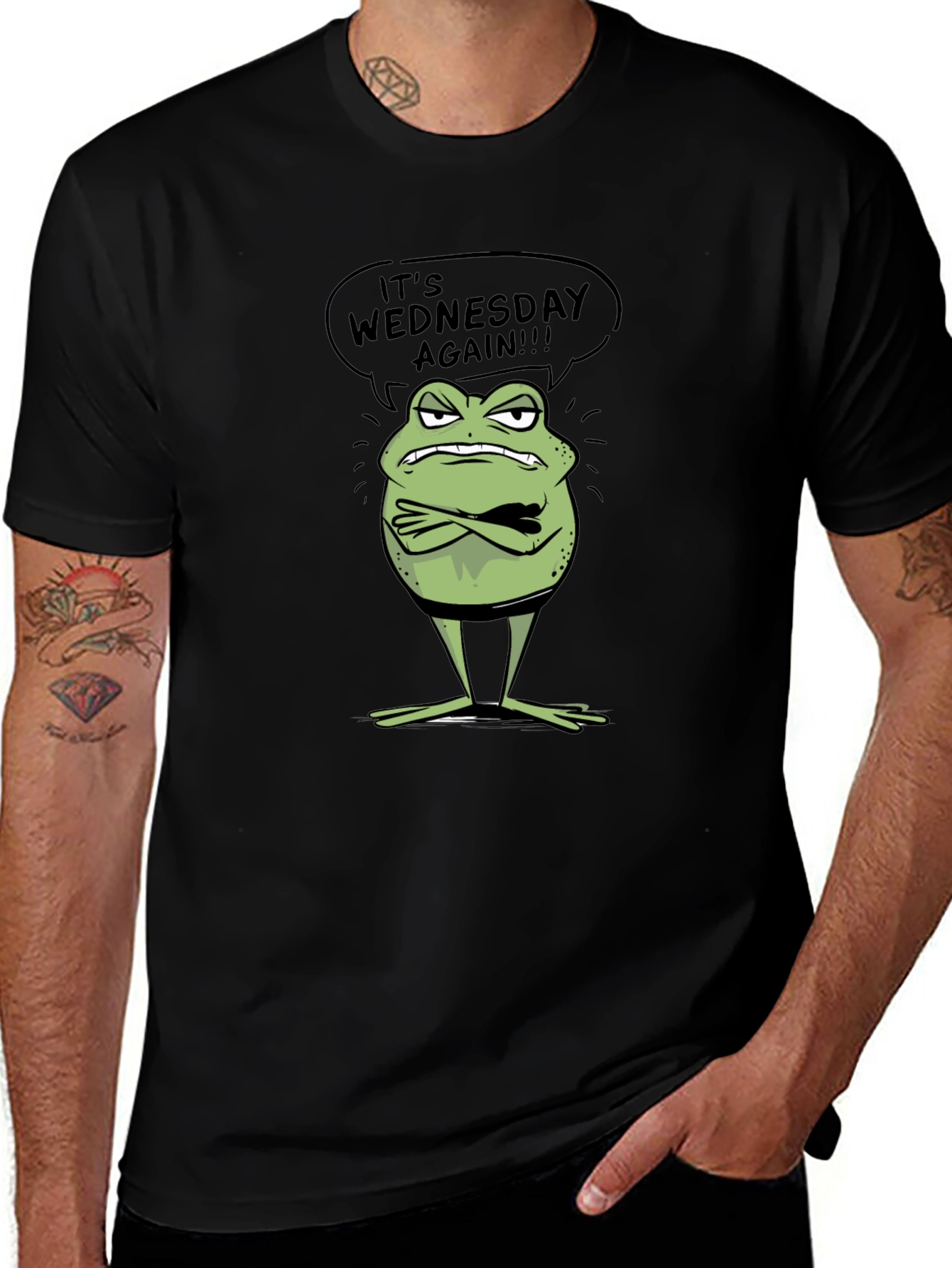 Variant 7 of It's Wednesday Again Funny Frog Graphic Tee