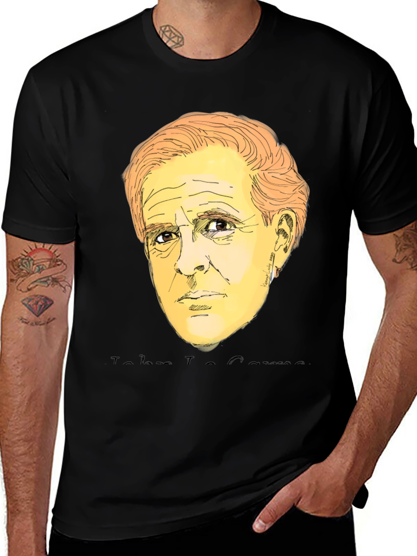 John Travolta Sketch Graphic Tee - Black