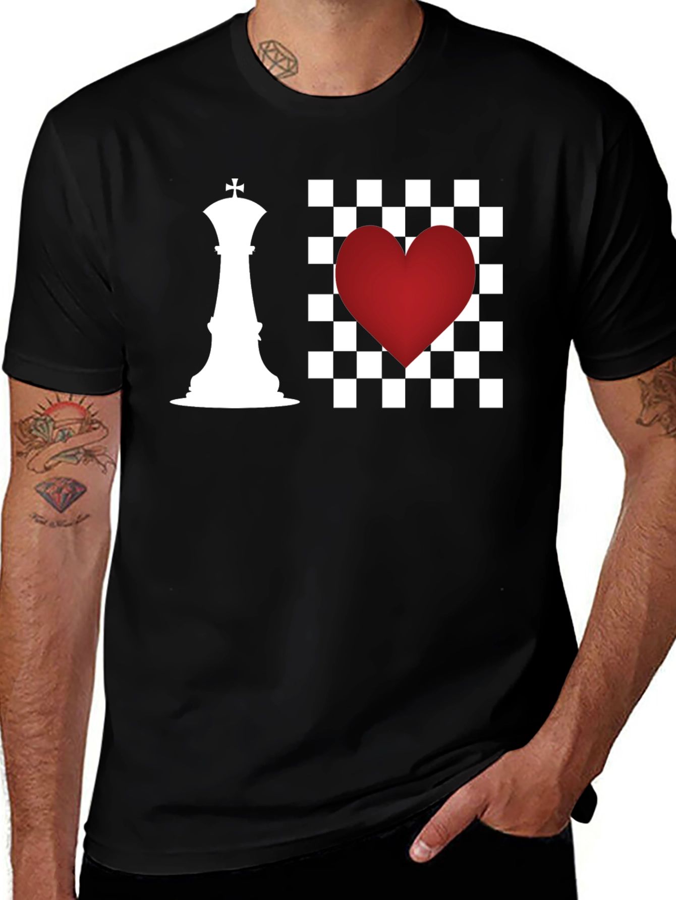 Variant 28 of Chess Heart T-Shirt - I Love Chess