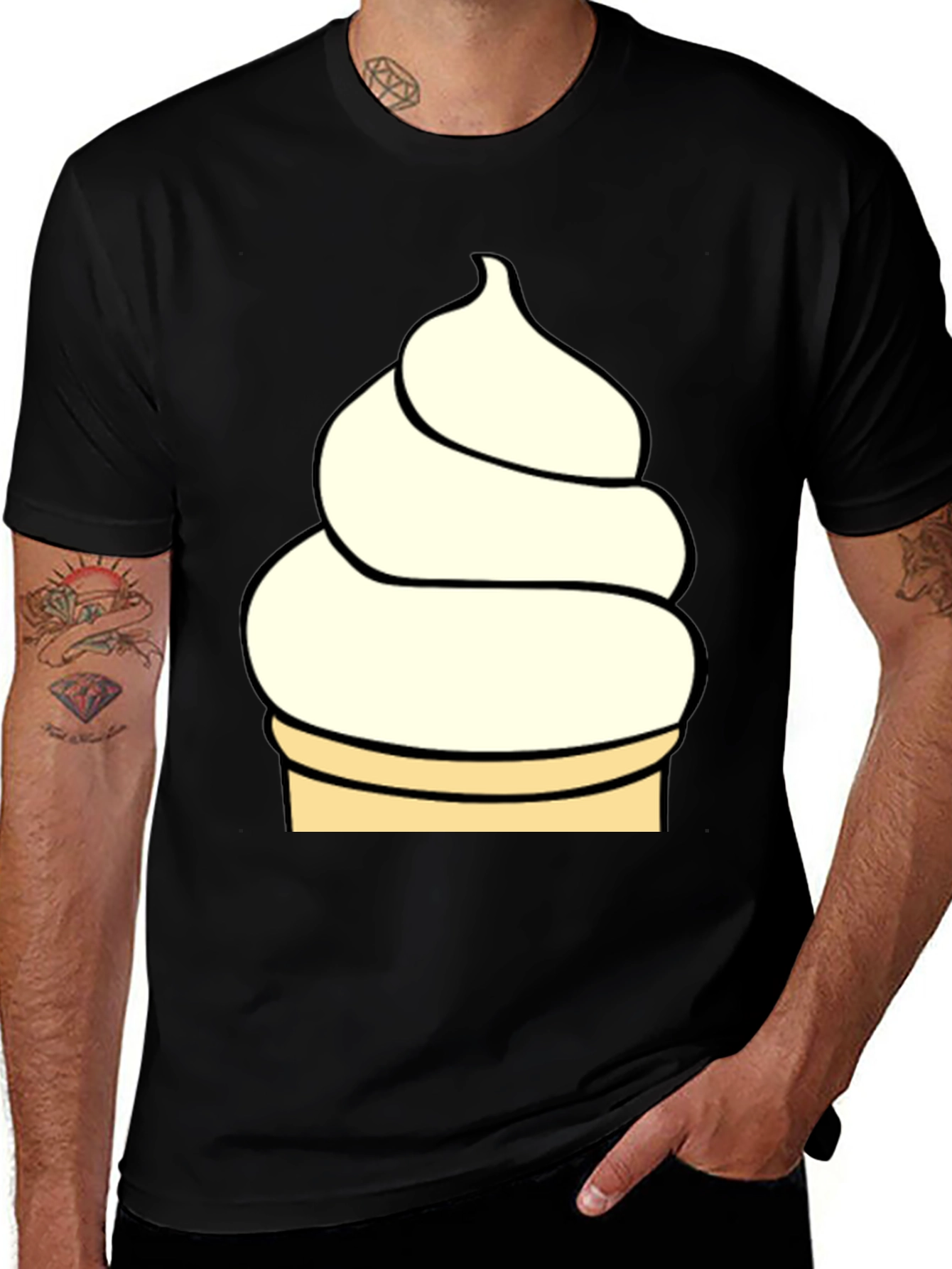 Variant 23 of Ice Cream Cone Graphic Tee - Fun Casual Style