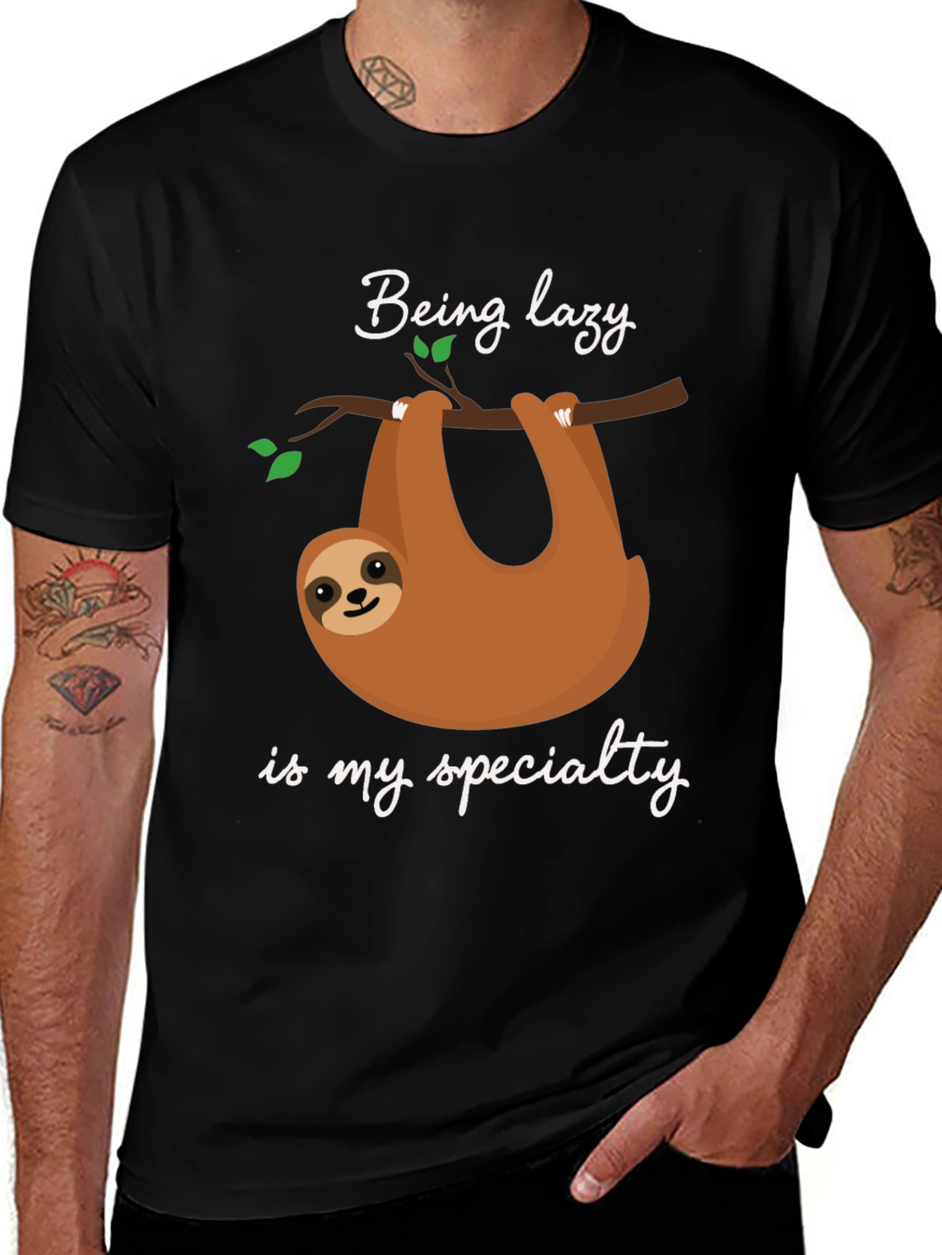 Variant 17 of Being Lazy Sloth T-Shirt - Soft Cotton Tee