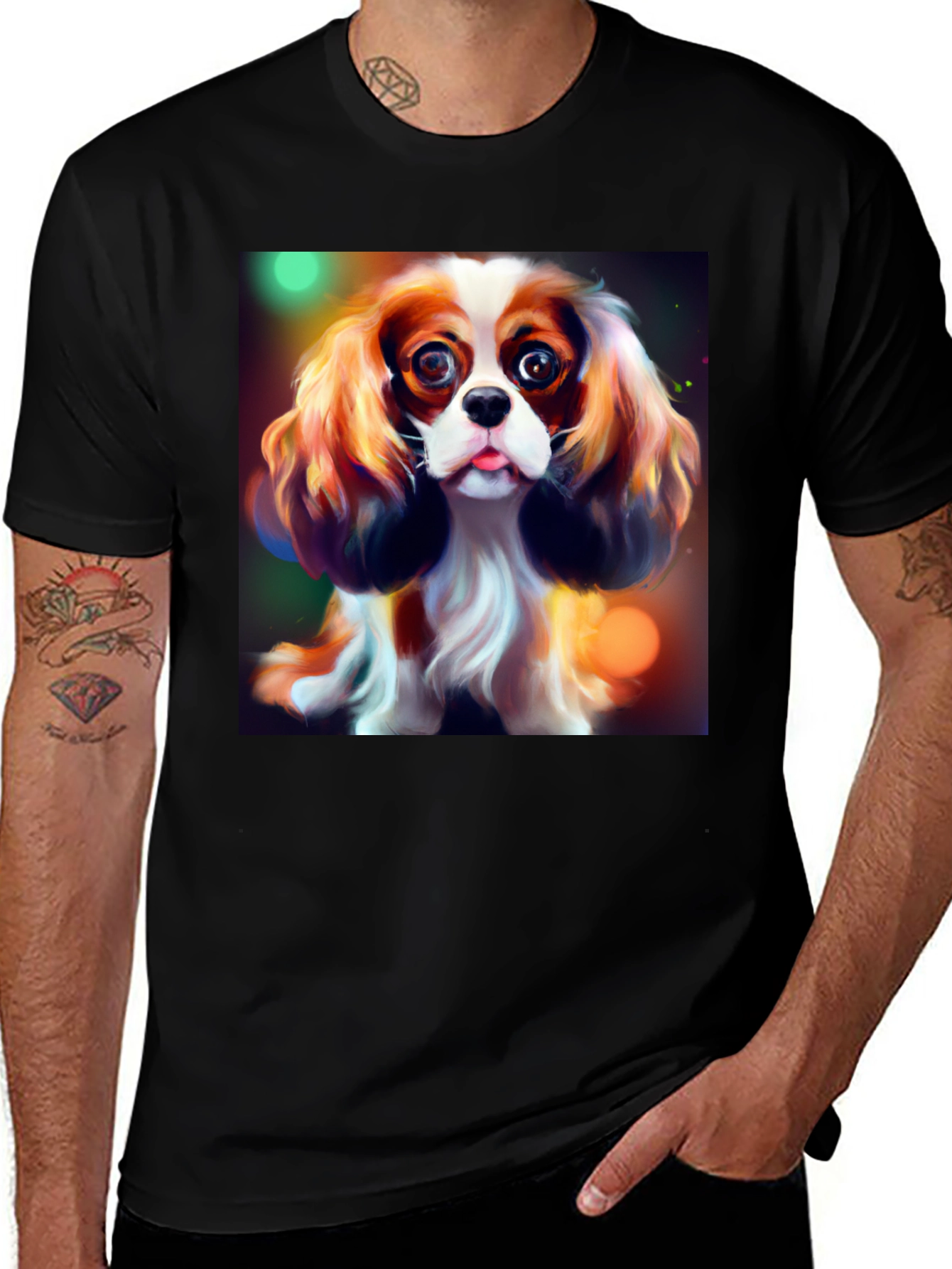 Dog Lover T-Shirt: Cavalier King Charles Spaniel Portrait Tee
