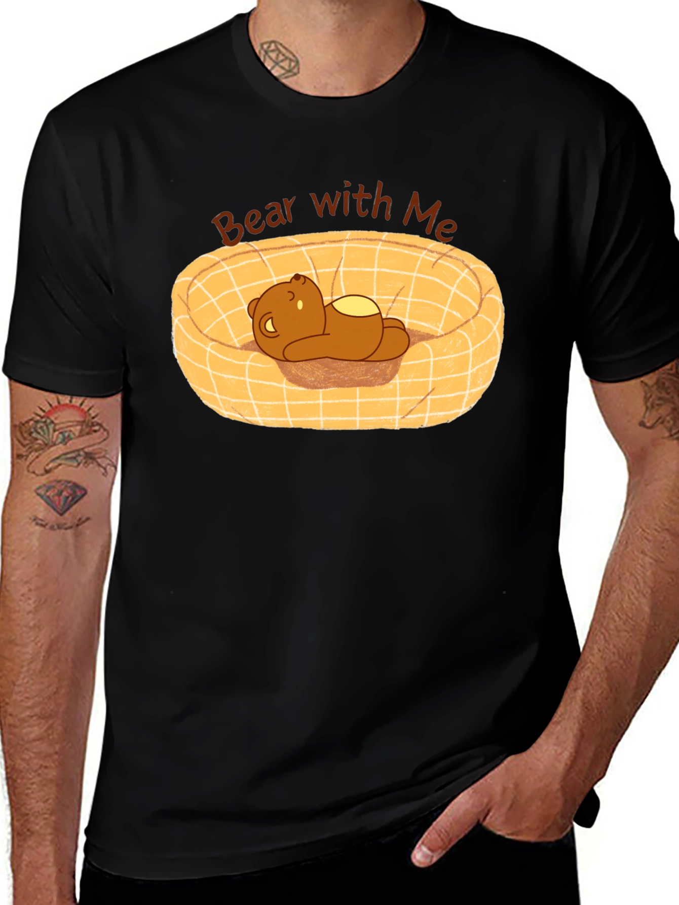Variant 24 of Bear With Me T-Shirt: Cute Cartoon Bear in Bed