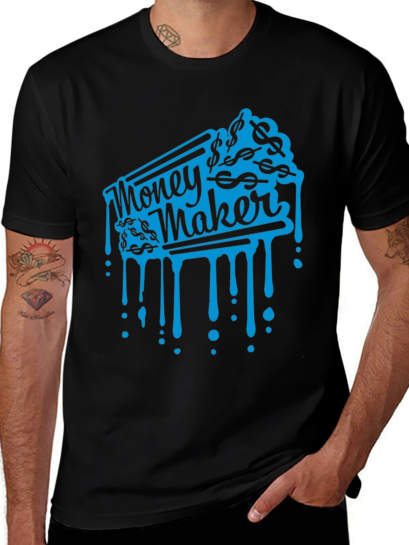Variant 18 of Money Maker Graphic Tee - Men's Black T-Shirt