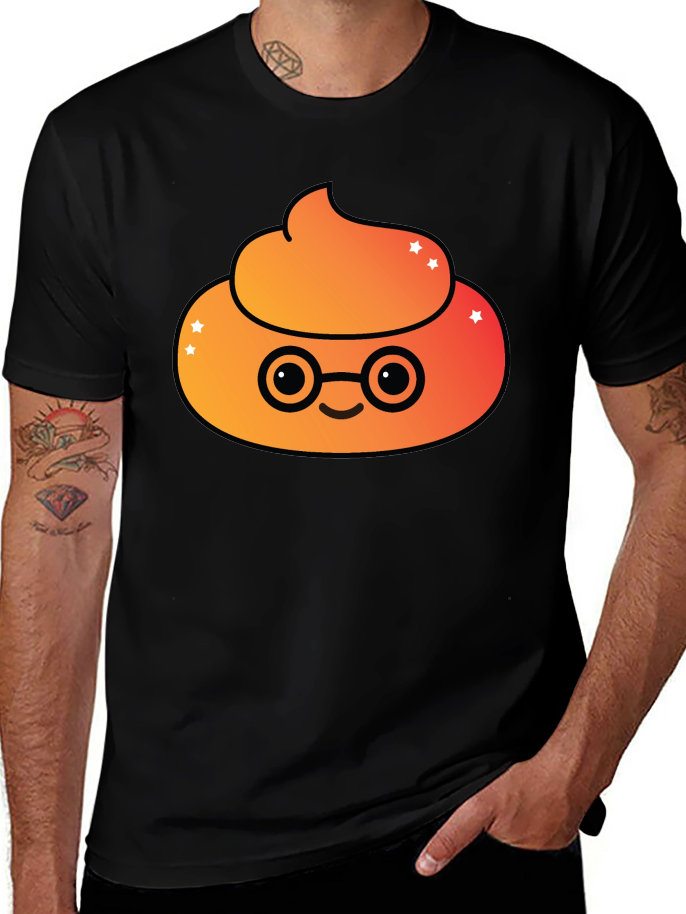 Emoji Poop Nerd T-Shirt - Funny Novelty Tee