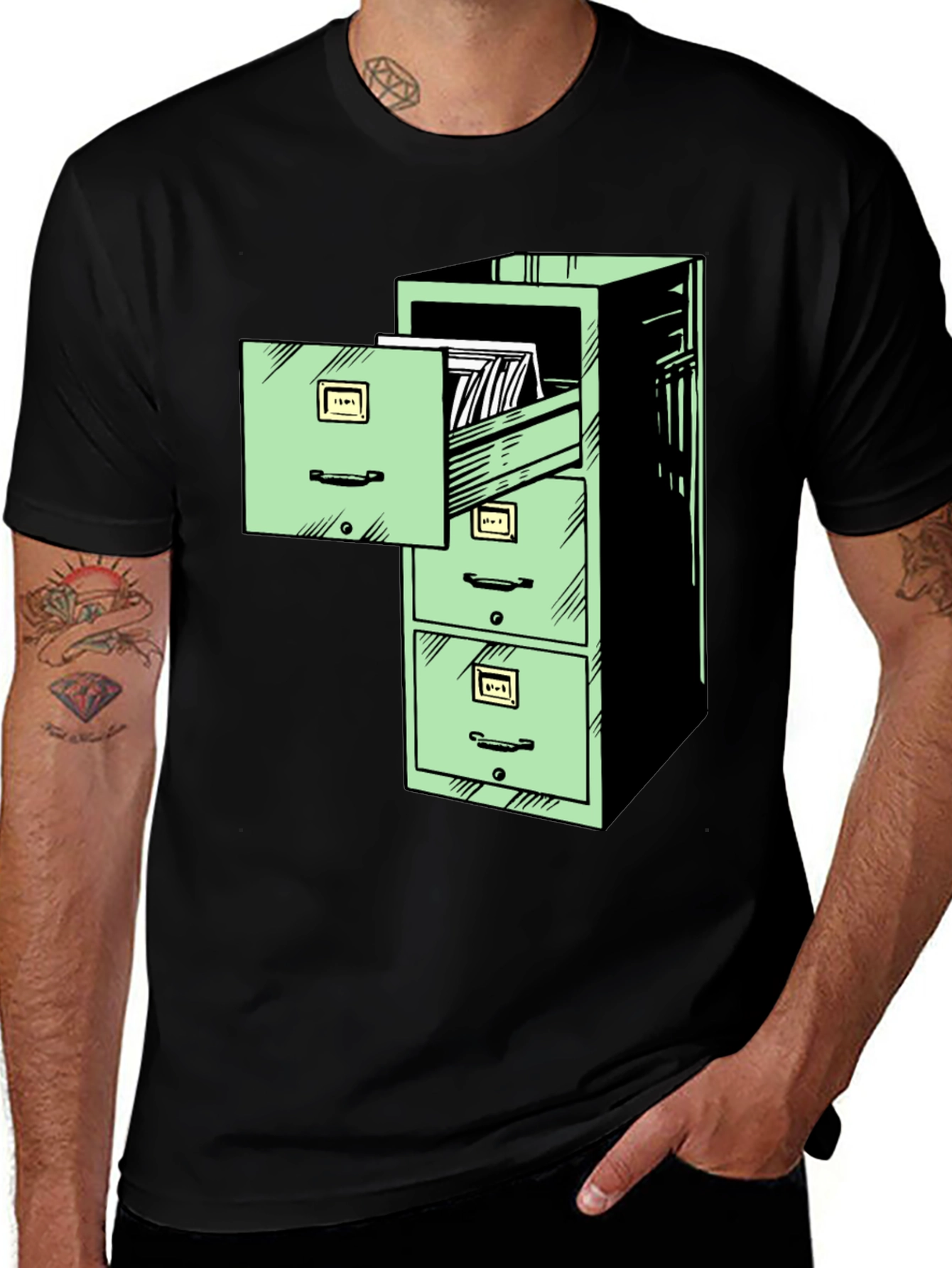 Variant 30 of Filing Cabinet Graphic Tee - Cool Office Humor Shirt